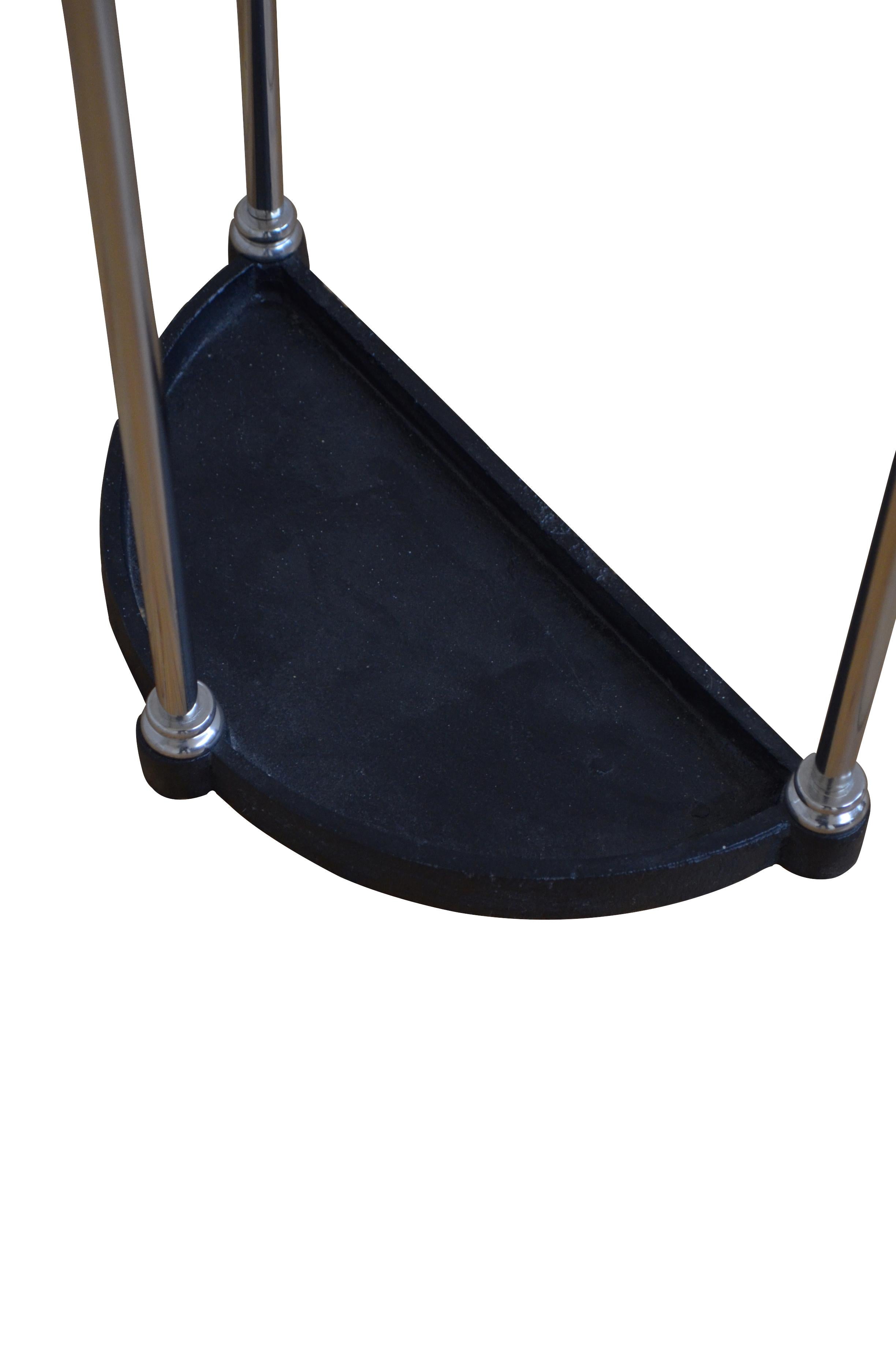 20th Century Rare Art Deco Stainless Steel Stick Stand Umbrella Stand For Sale