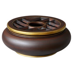 Rare Art Deco Stoneware Lidded Bowl by Gunnar Nylund for ALP, Sweden, 1930s