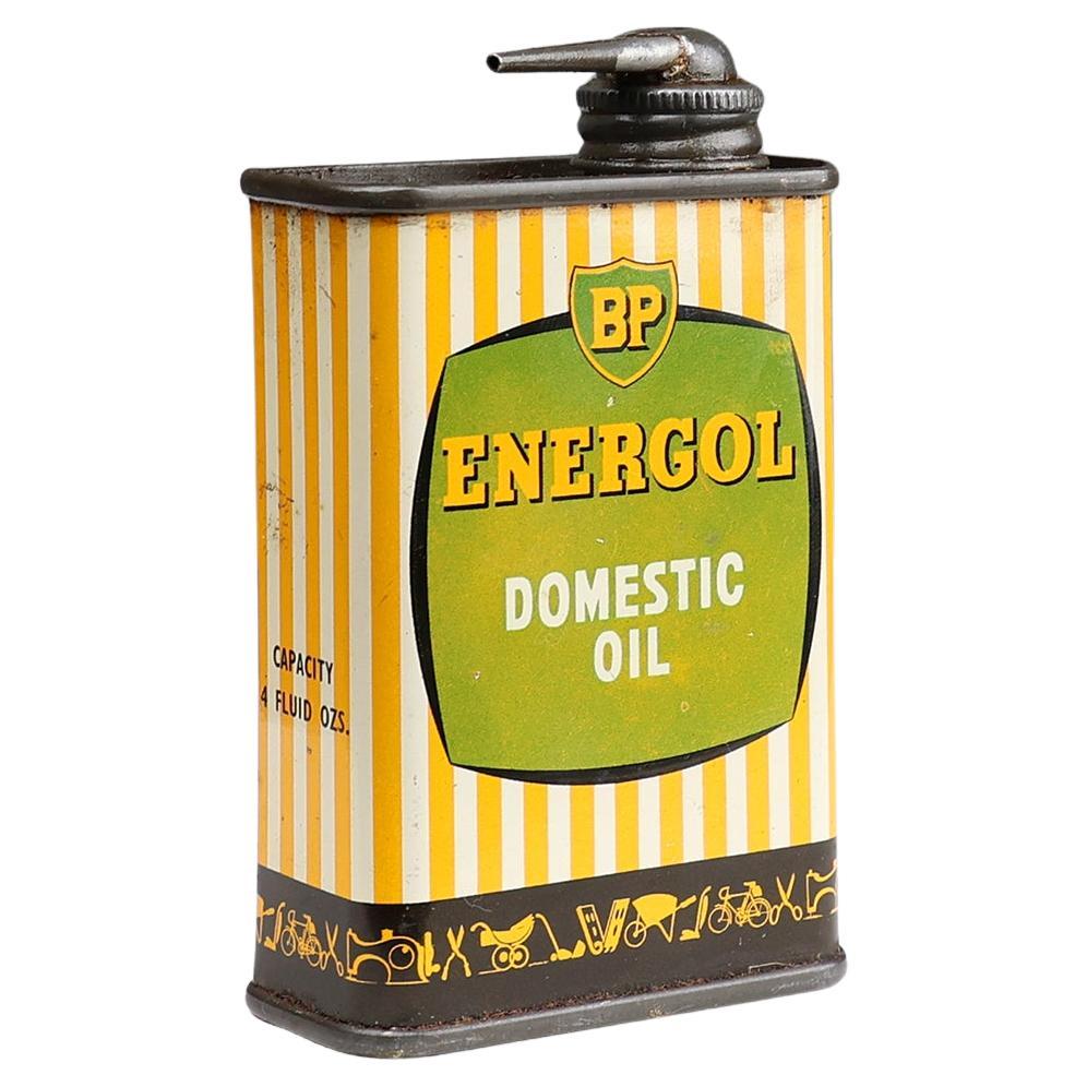 Rara lattina di olio domestico BP in stile Art Deco, Regno Unito, 1920 ca.