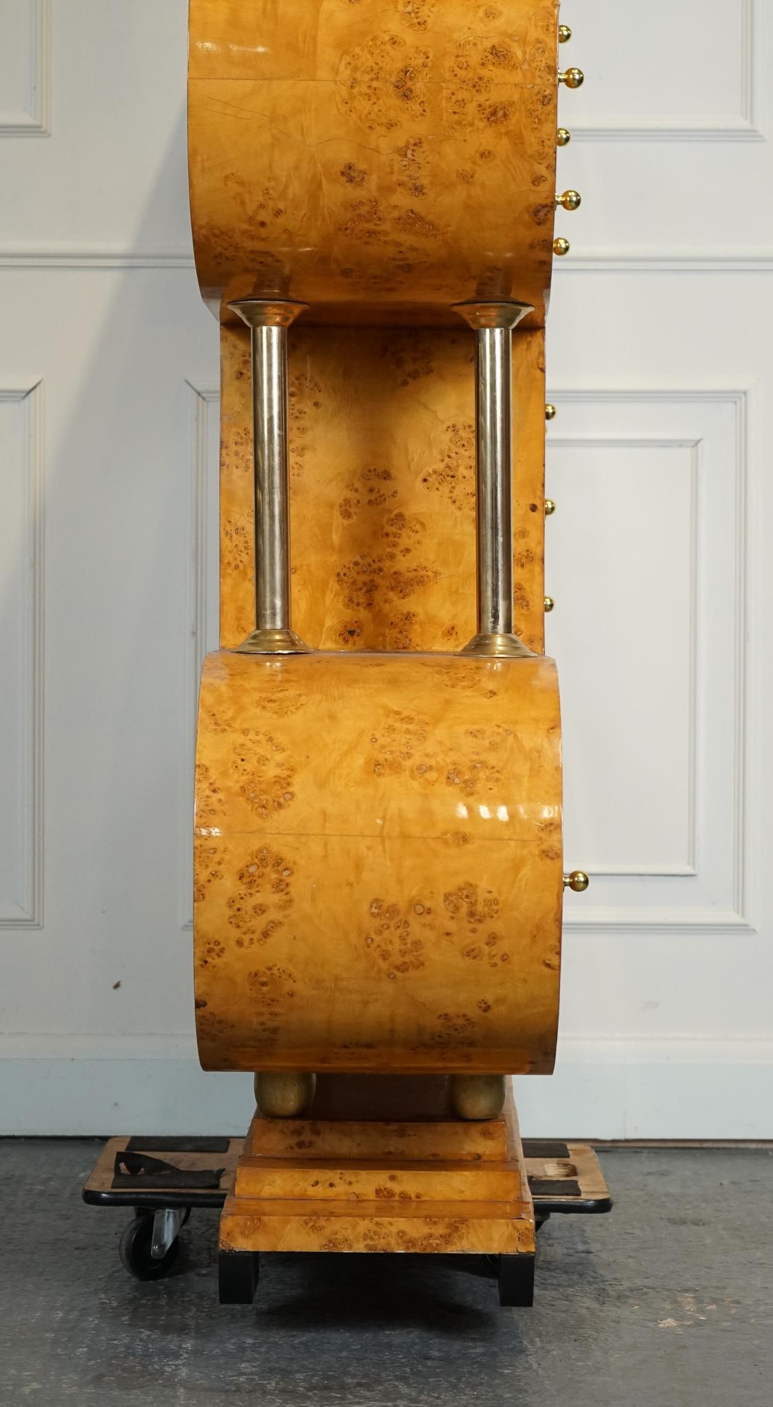 RARE ART DECO STYLE BURR WALNUT BOOKCASE DISPLAY CABINET LOTS STORAGE SPACE j1 7
