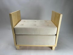 Rare Art Deco style parchment poufs, France