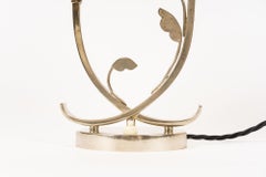 Rare Art Deco Table Lamp with Fabric Shades Vienna Around 1920s
