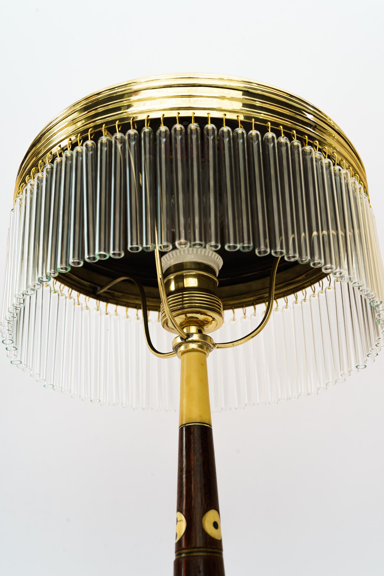 Rare Art Deco Table Lamp with Glass Sticks, Vienna, Around 1920s In Good Condition For Sale In Wien, AT