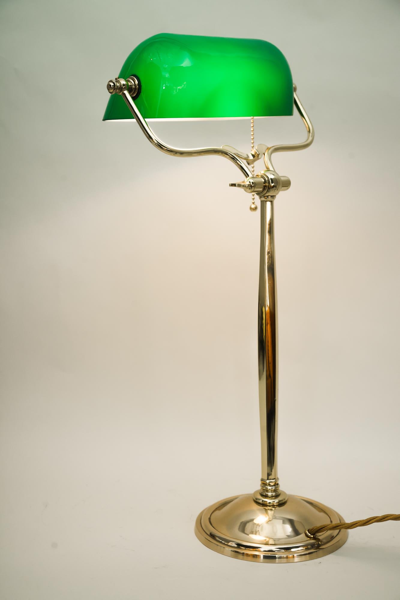 Rare Art Deco Table Lamp with Original Glass Shade Vienna Around 1920s 4