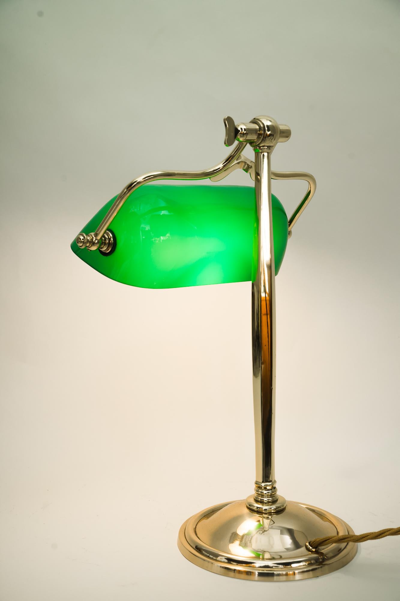 Rare Art Deco Table Lamp with Original Glass Shade Vienna Around 1920s 6