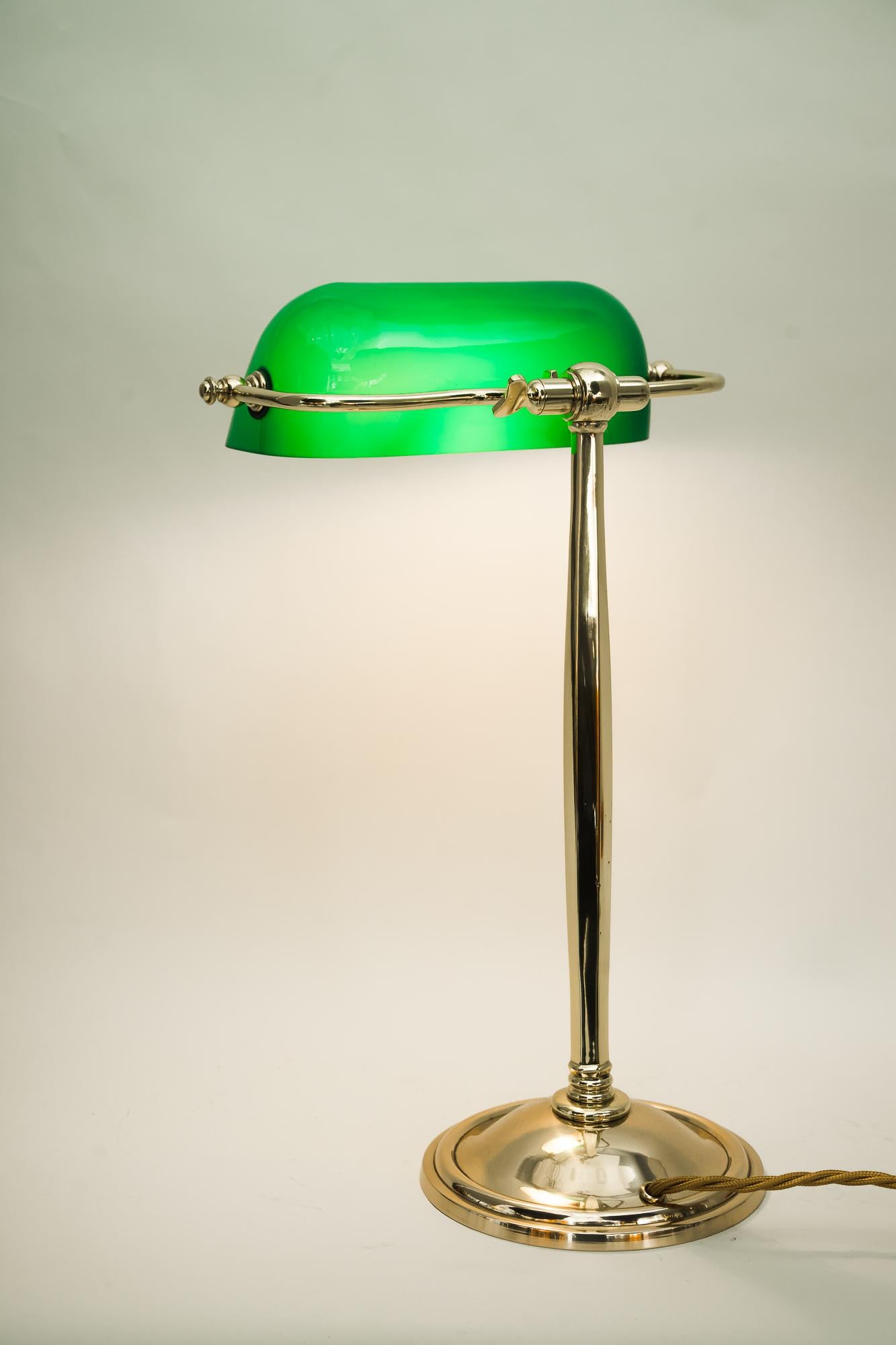 Rare Art Deco Table Lamp with Original Glass Shade Vienna Around 1920s 7