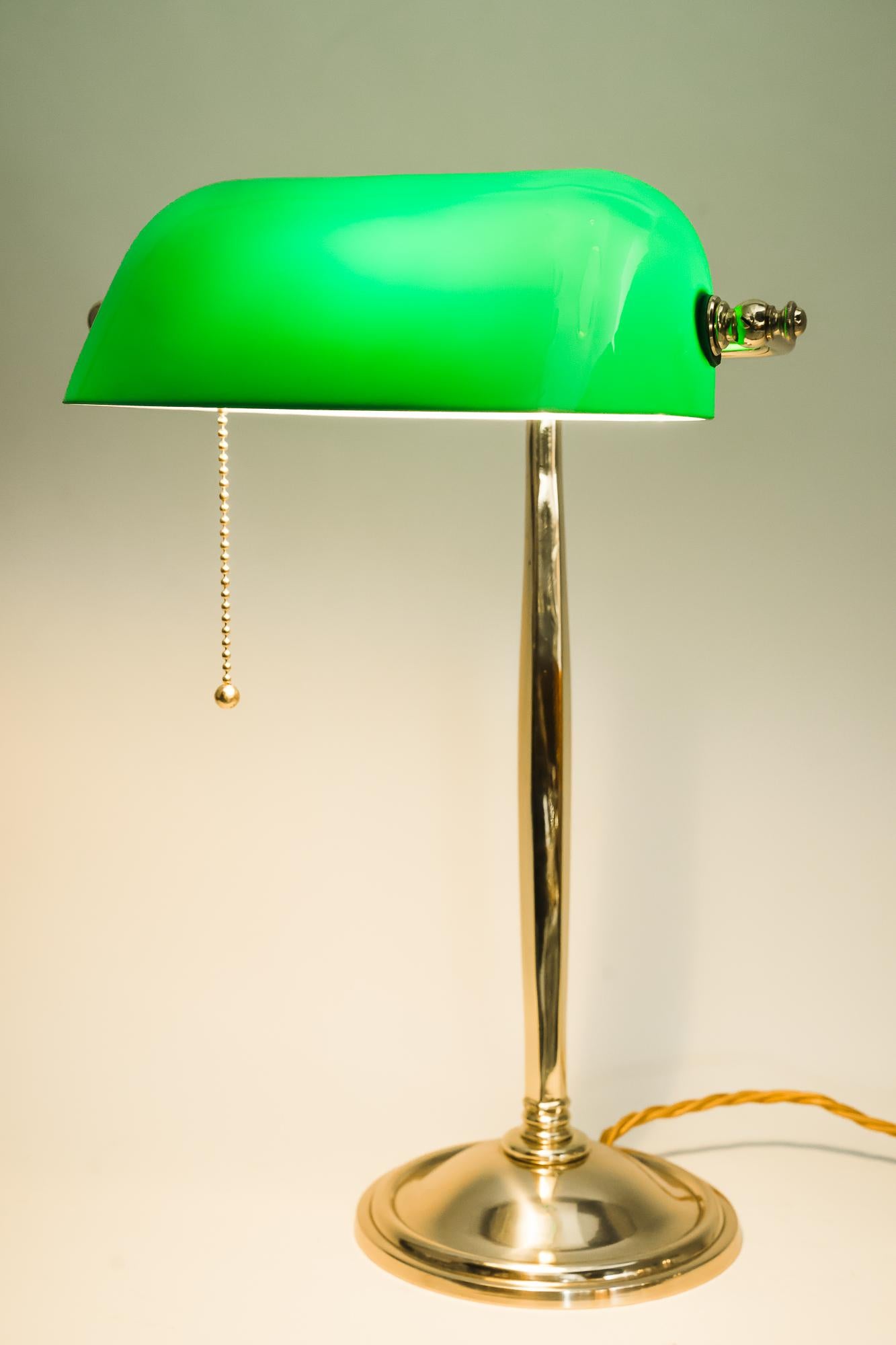 Rare Art Deco Table Lamp with Original Glass Shade Vienna Around 1920s 8