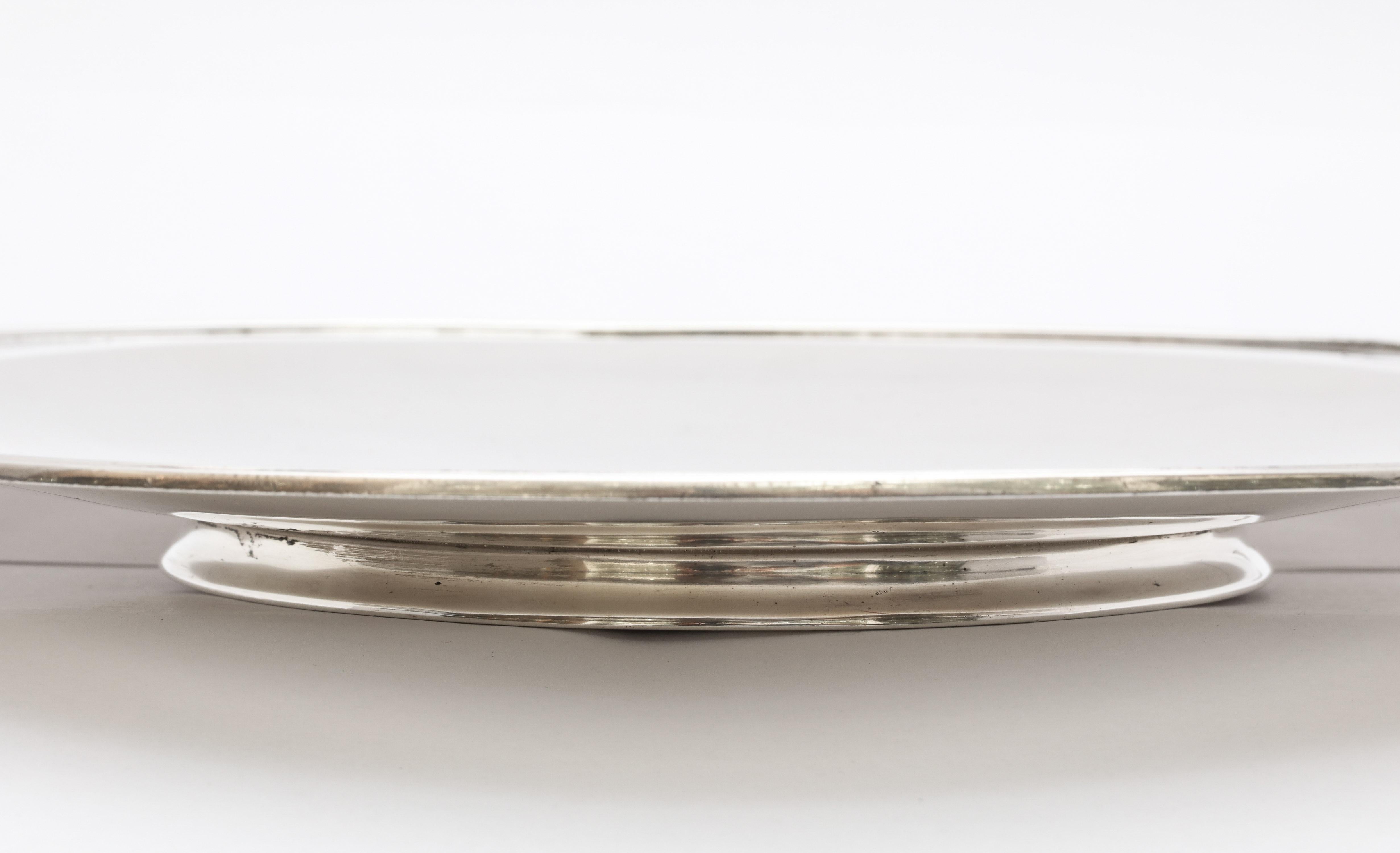 Rare Art Deco Tiffany Sterling Silver Tray on Low Pedestal Base  For Sale 6