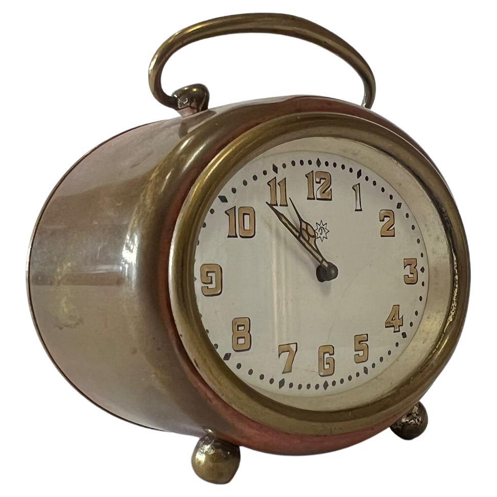 rare Art Deco travel alarm clock Junghans Germany, good condition