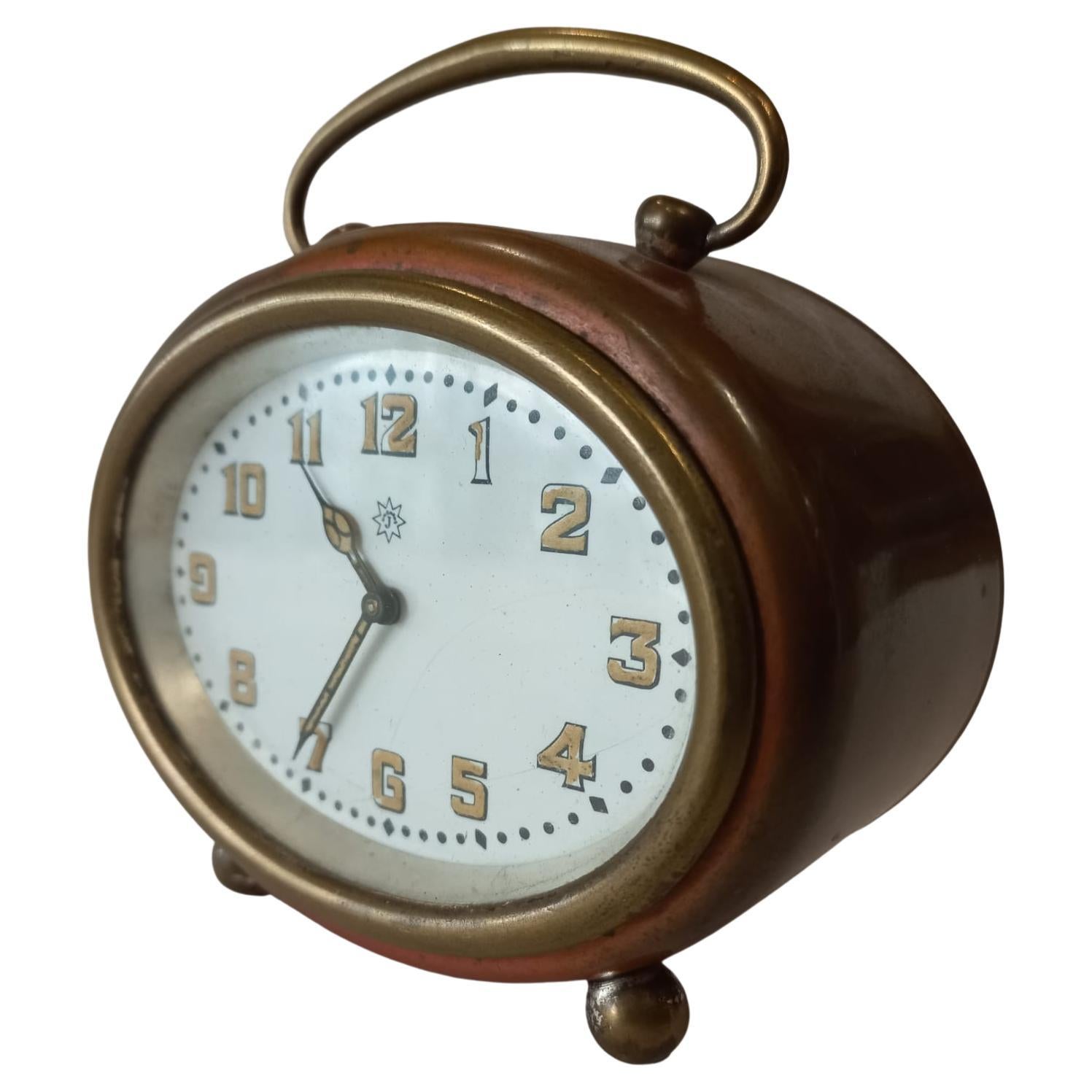 Rare Art Deco Travel Alarm Clock Junghans Germany In Good Condition For Sale In Vienna, AT
