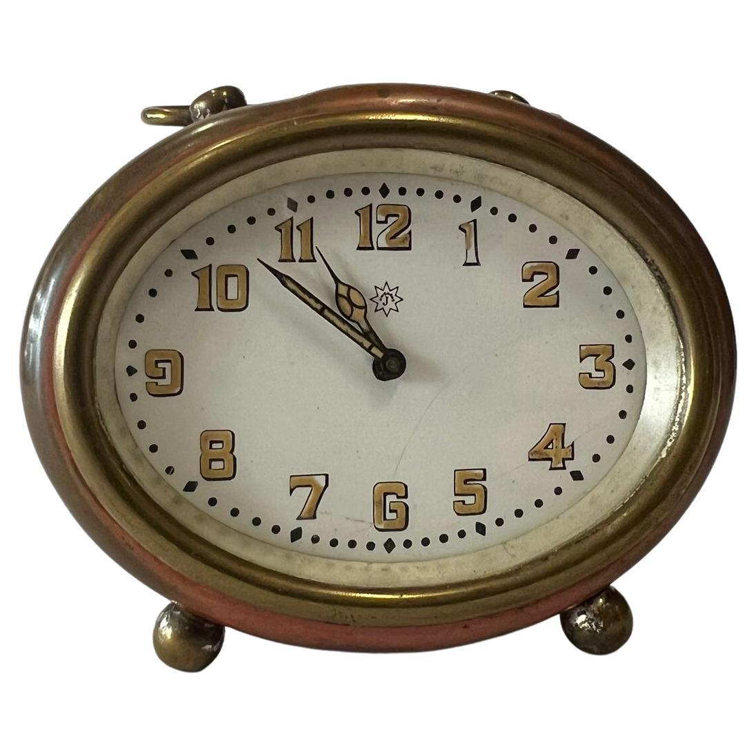 Rare Art Deco Travel Alarm Clock Junghans Germany For Sale 2