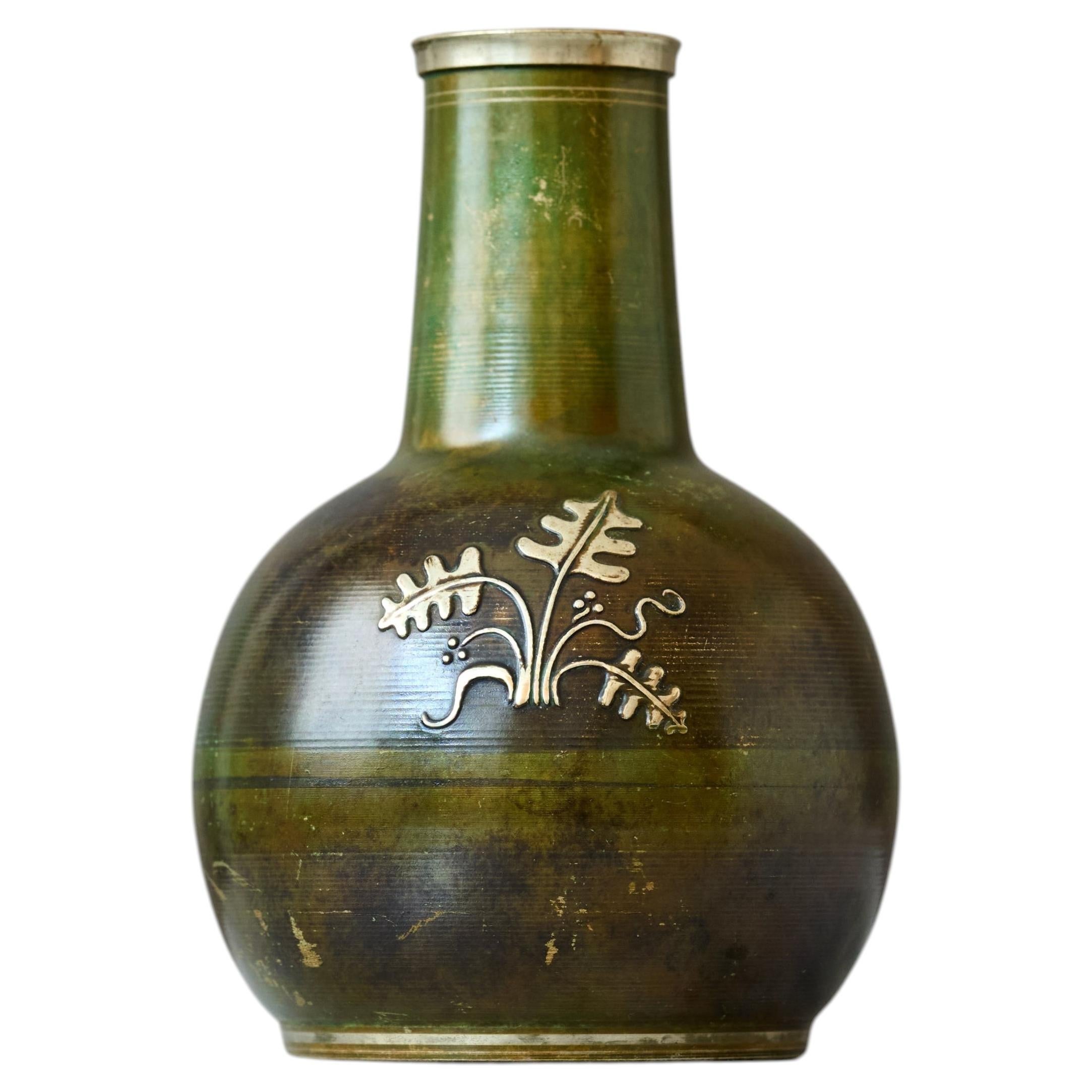 Rare Art Deco Vase by GAB ORI Guldsmedsaktiebolaget, Sweden, 1930s.