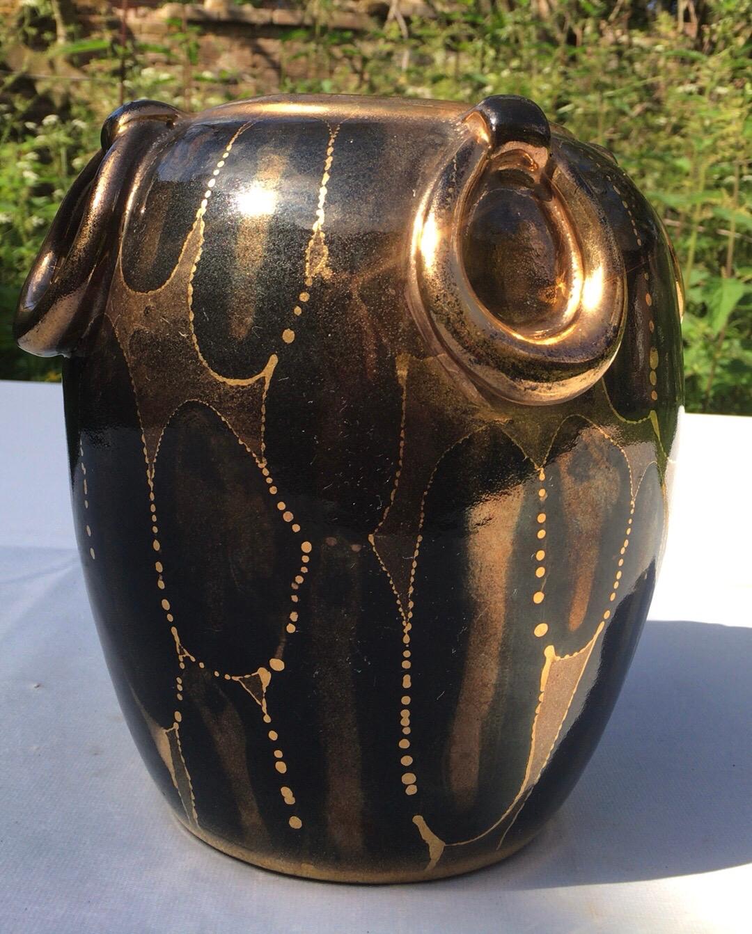 French Rare Art Deco Vase Louis Dage, Circa 1930 For Sale
