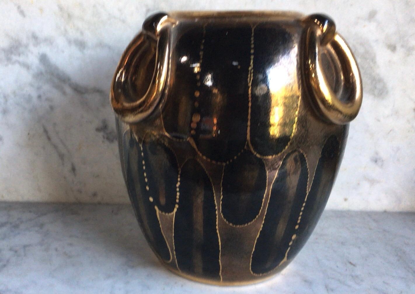 Seltene Art-Déco-Vase von Louis Dage, um 1930 im Angebot 2