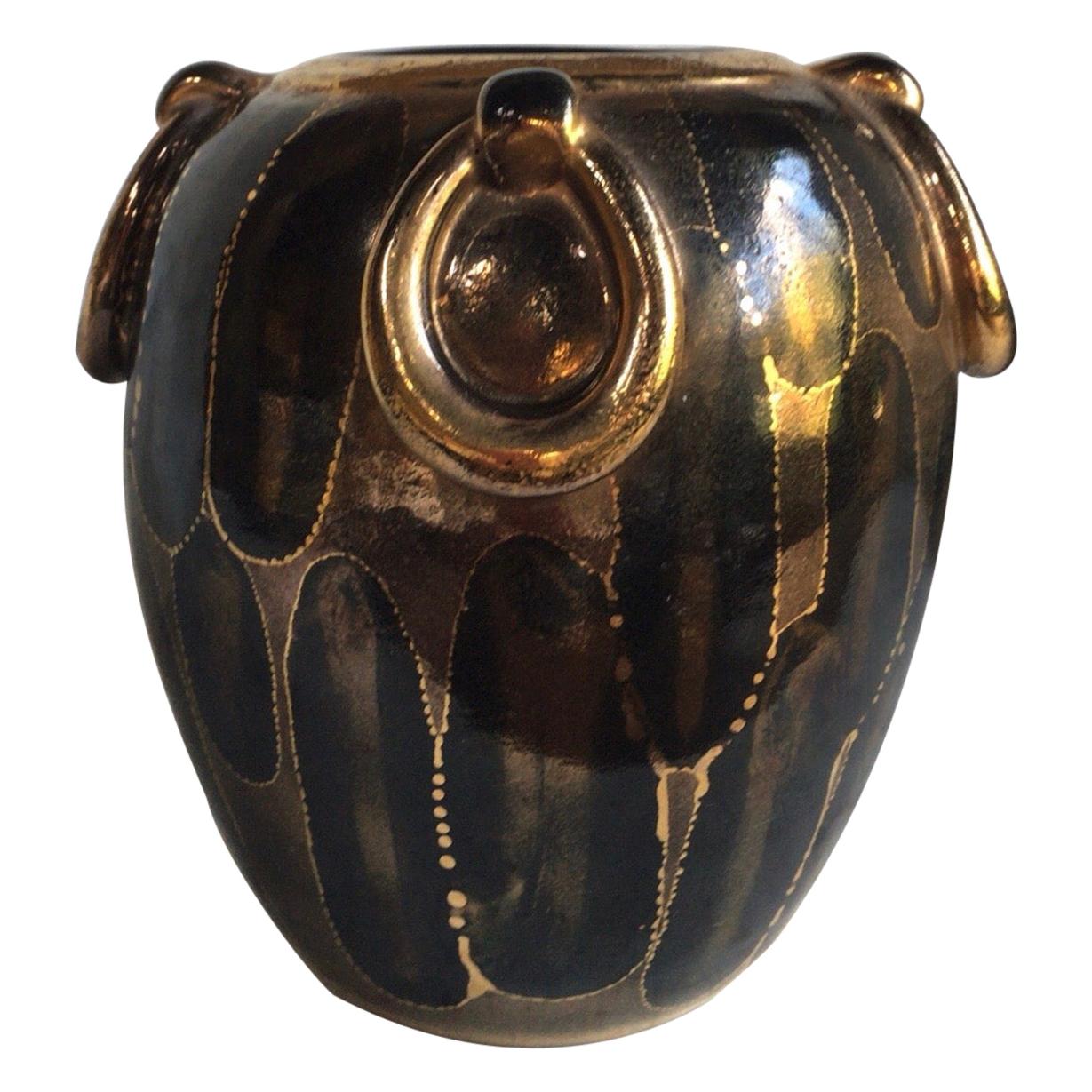Seltene Art-Déco-Vase von Louis Dage, um 1930 im Angebot