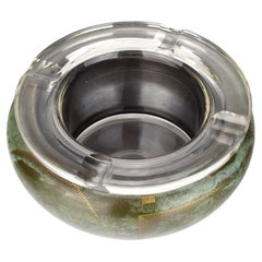 Rare Art Deco WMF Ikora Copper Ashtray with Heavy Glass Liner, 1930s