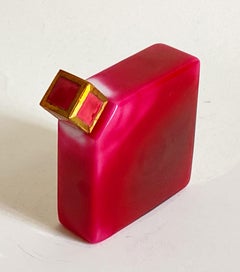 Rare Art Deco Ybry Raspberry Red Cased Crystal Perfume Bottle by Baccarat, 1928
