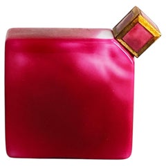 Rare Art Deco Ybry Raspberry Red Cased Crystal Perfume Bottle by Baccarat, 1928