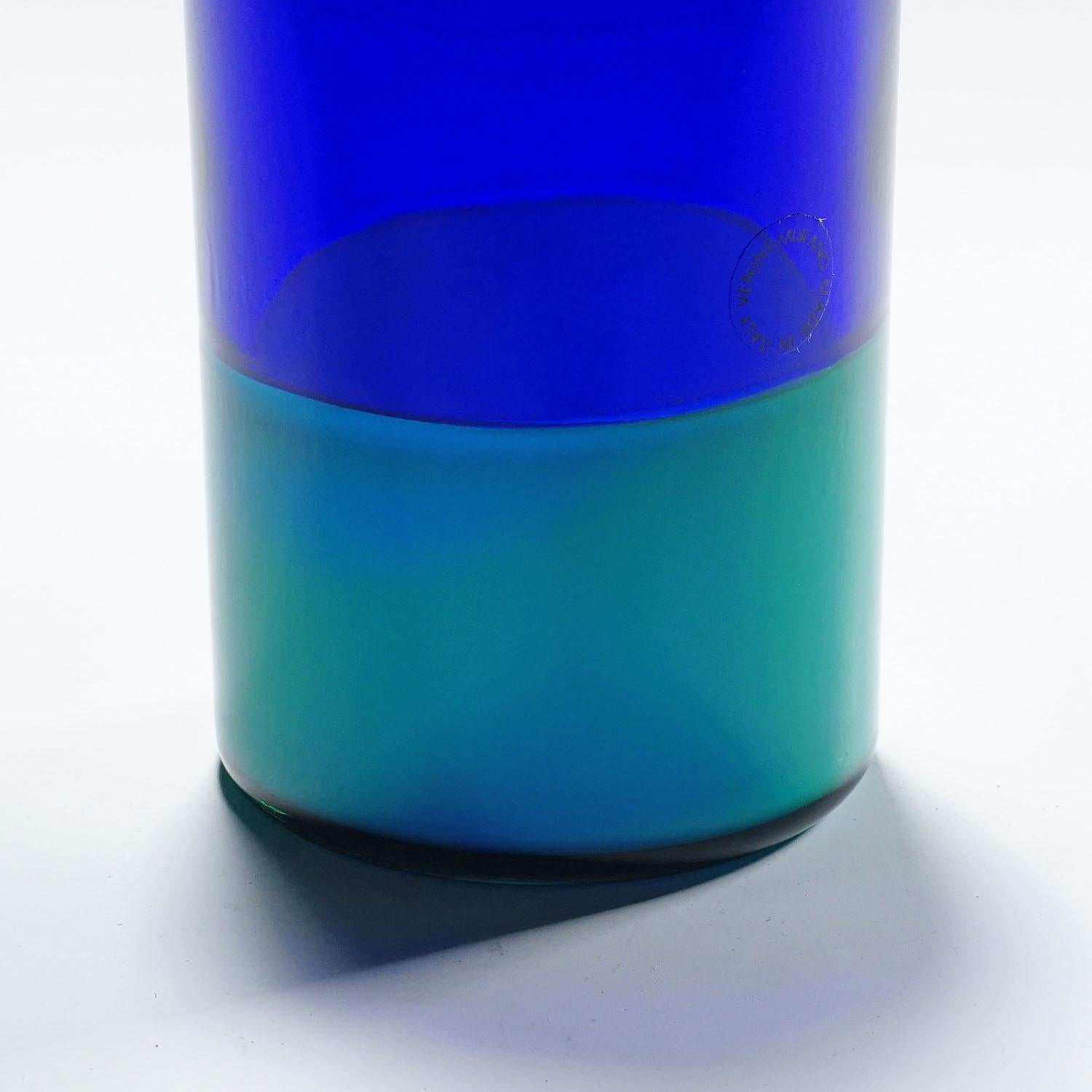 Mid-Century Modern Rare Art Glass Bottle Morandiana by Gio Ponti for Venini Murano For Sale