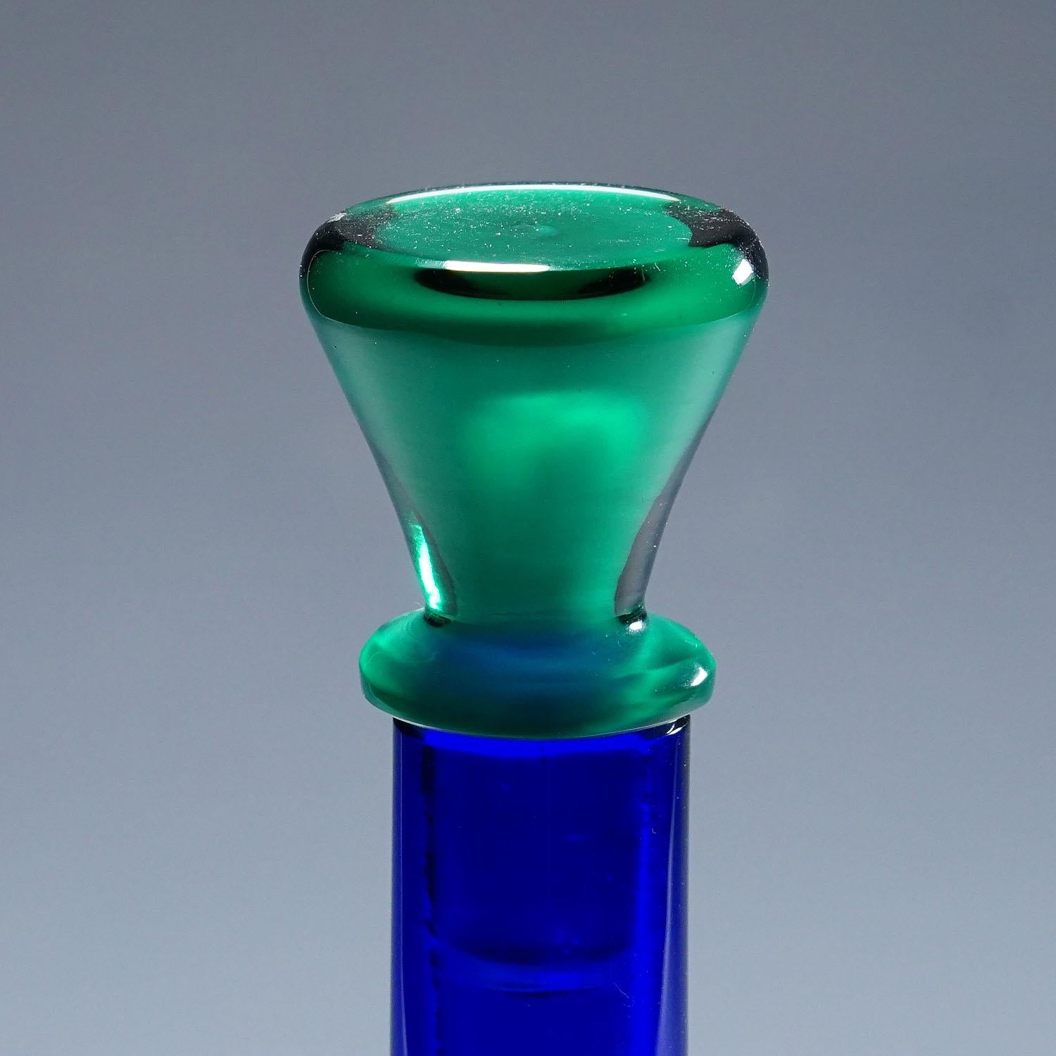 Italian Rare Art Glass Bottle Morandiana by Gio Ponti for Venini Murano For Sale
