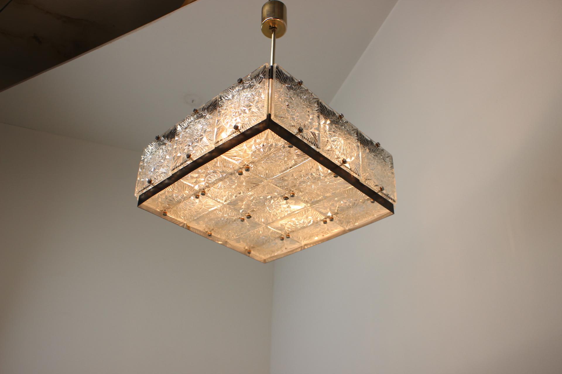 Raro lampadario in vetro artistico/ Kamenicky Senov, anni '70 in vendita 3