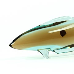 Rare Art Glass Fish by Miloslav Janku for Železnobrodské Sklo, Early 1970s