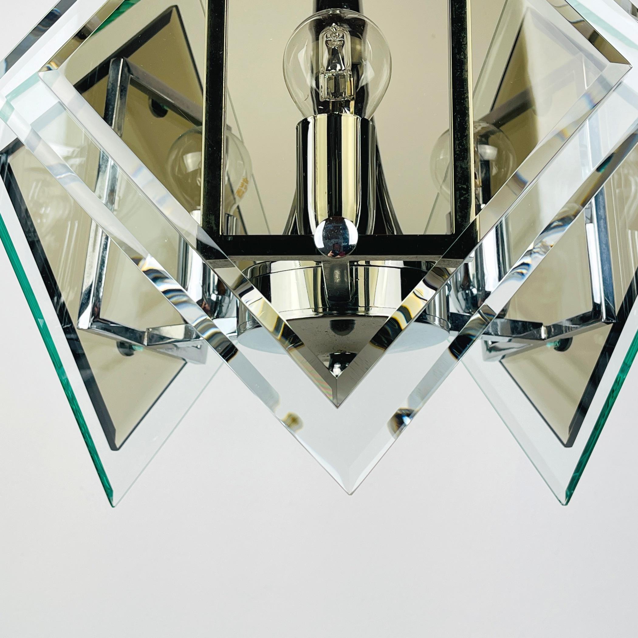 italien Lampe suspendue rare en verre d'art de Fontana Arte, Italie, années 1970  en vente