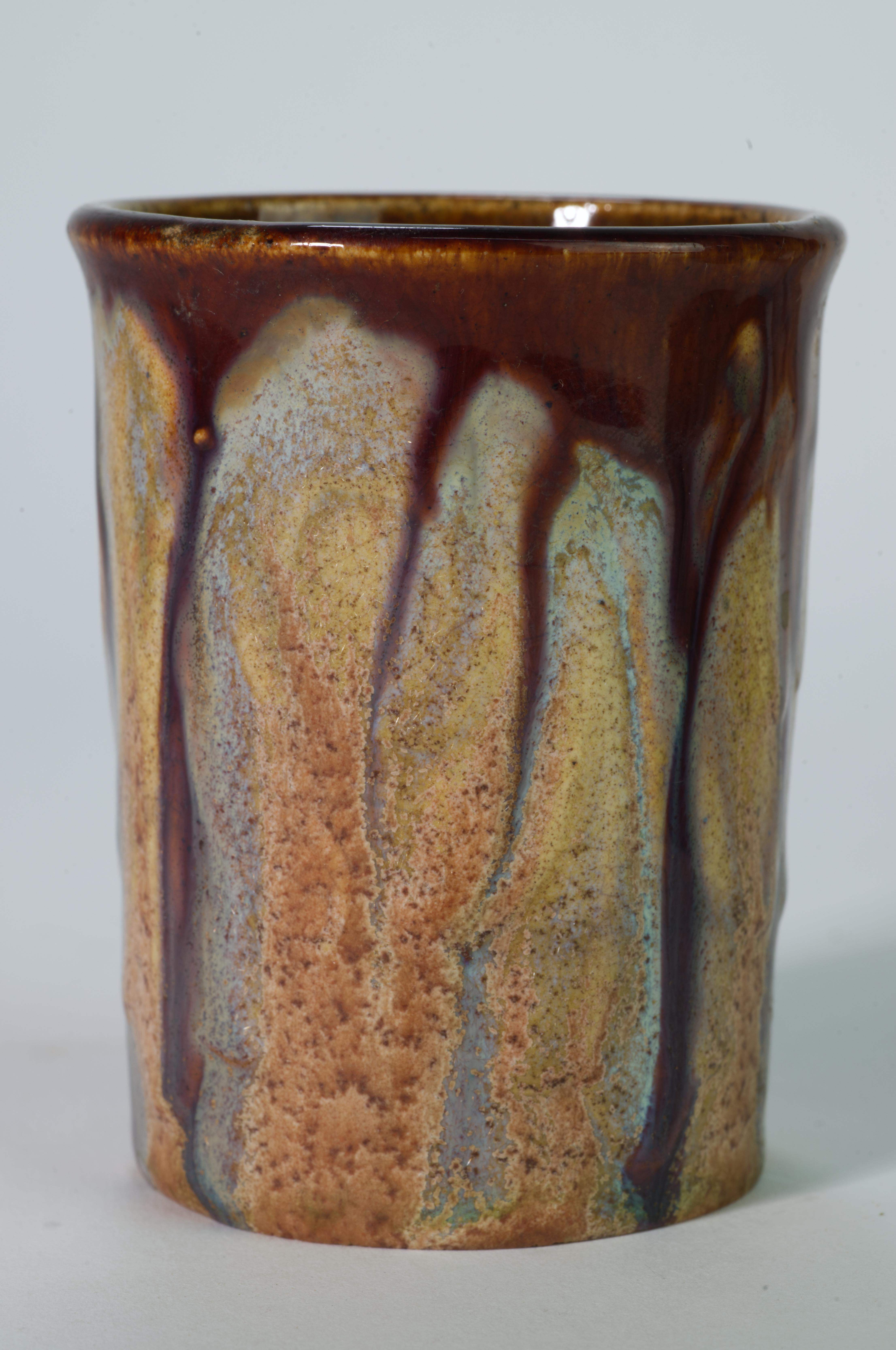 Rare Art Nouveau AMC Wasmuel Set of Faience Pitcher and 6 Glasses, Belguim 6