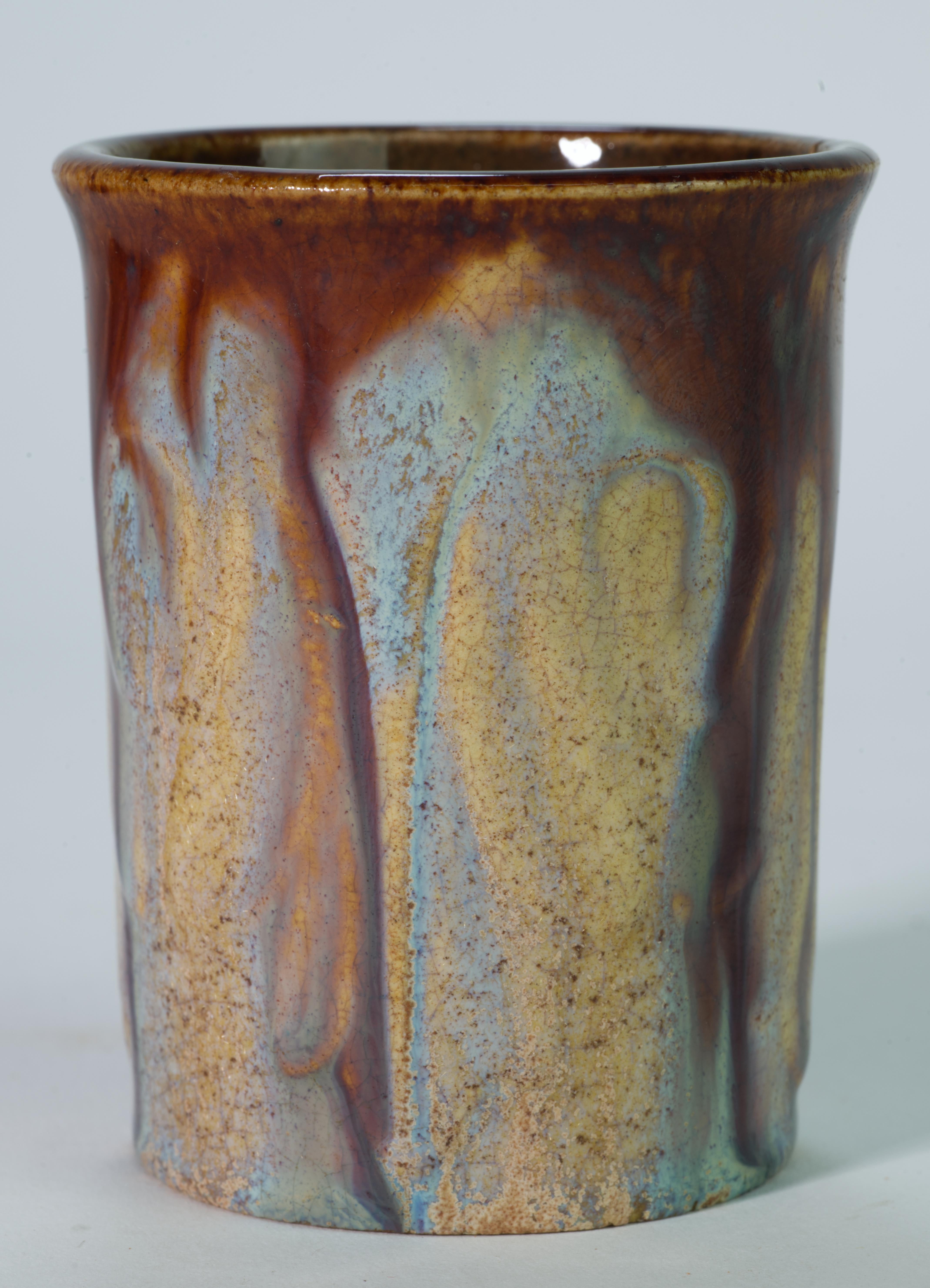 Rare Art Nouveau AMC Wasmuel Set of Faience Pitcher and 6 Glasses, Belguim 7