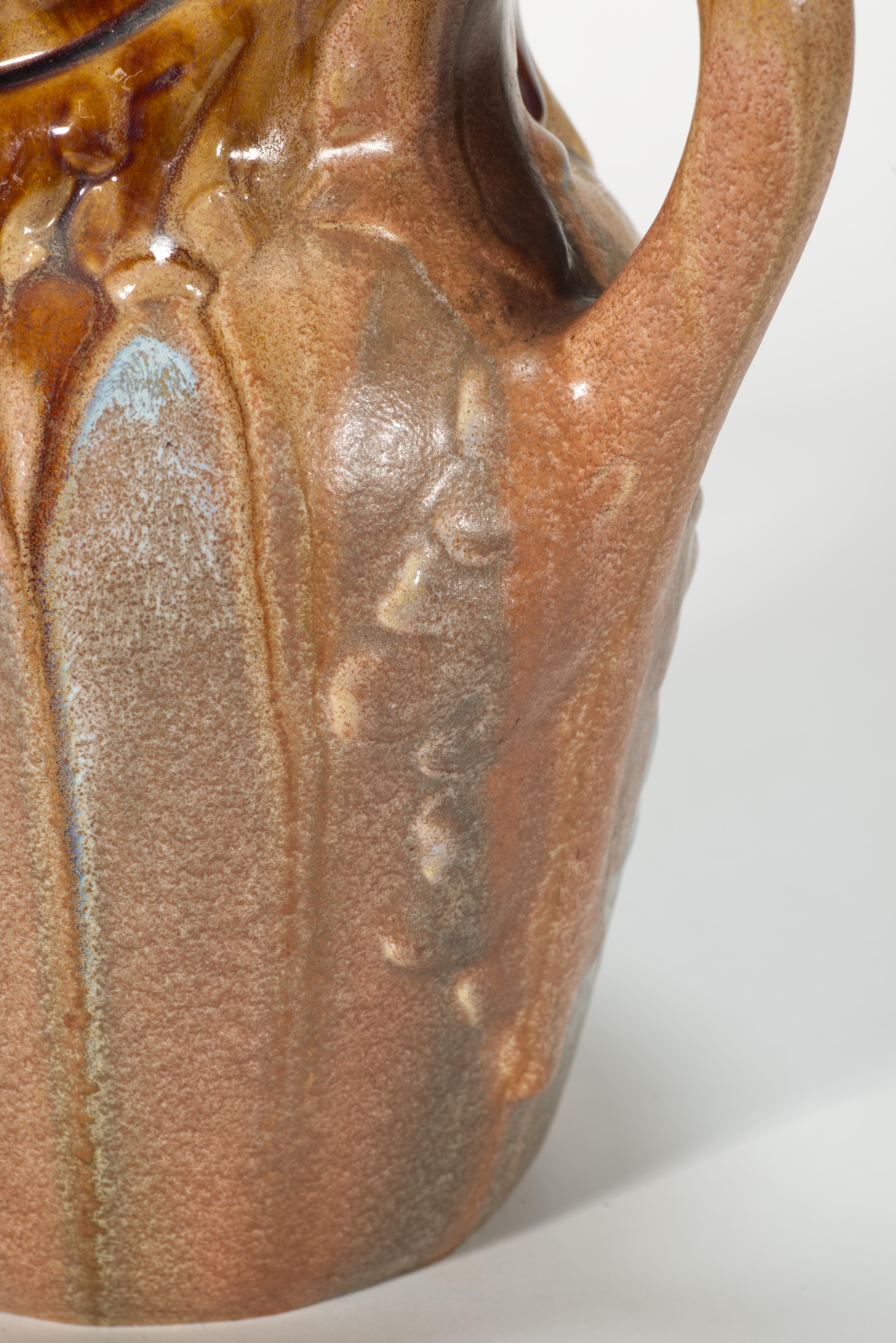 Rare Art Nouveau AMC Wasmuel Set of Faience Pitcher and 6 Glasses, Belguim For Sale 10