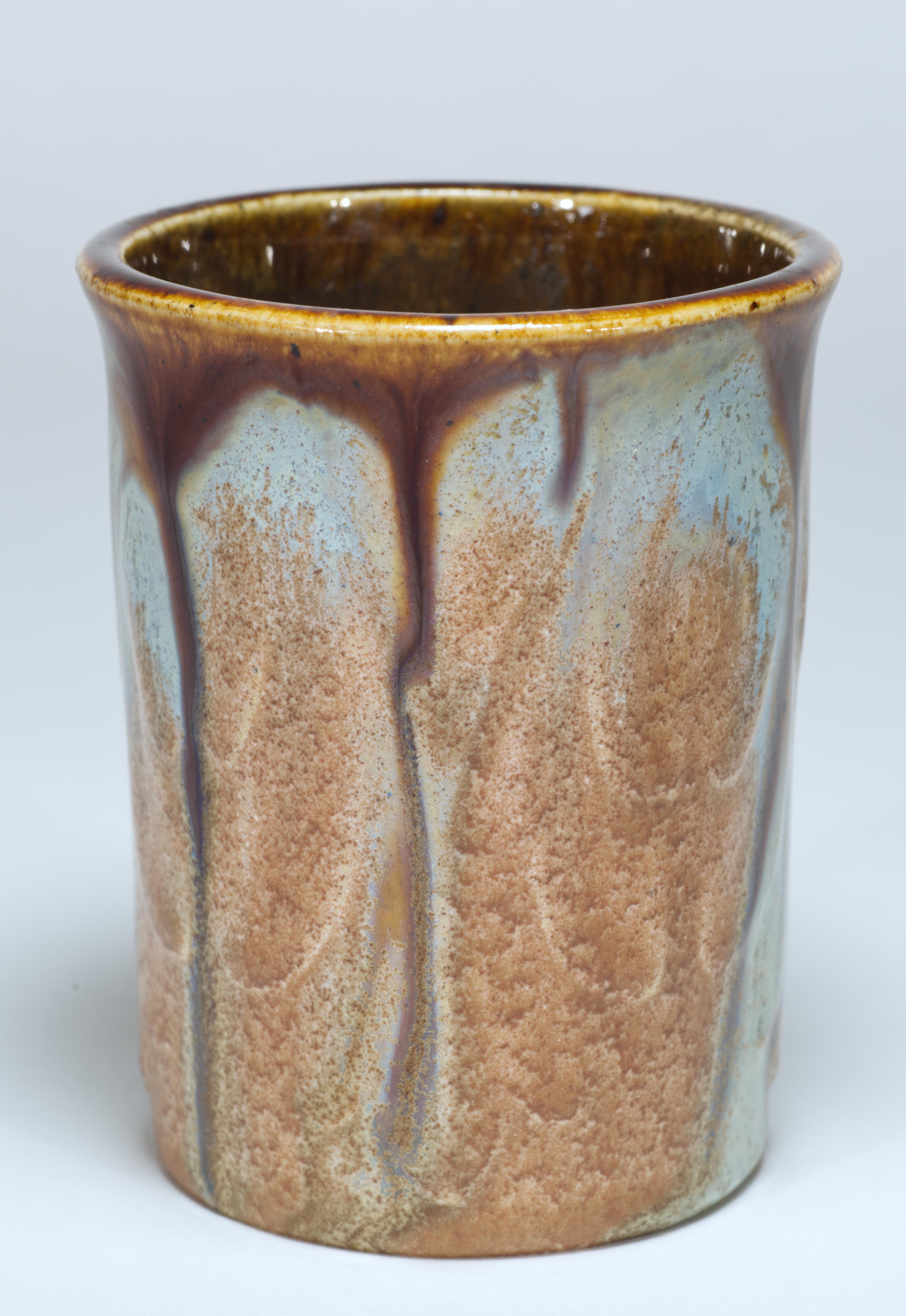 Rare Art Nouveau AMC Wasmuel Set of Faience Pitcher and 6 Glasses, Belguim In Good Condition For Sale In Clifton Springs, NY