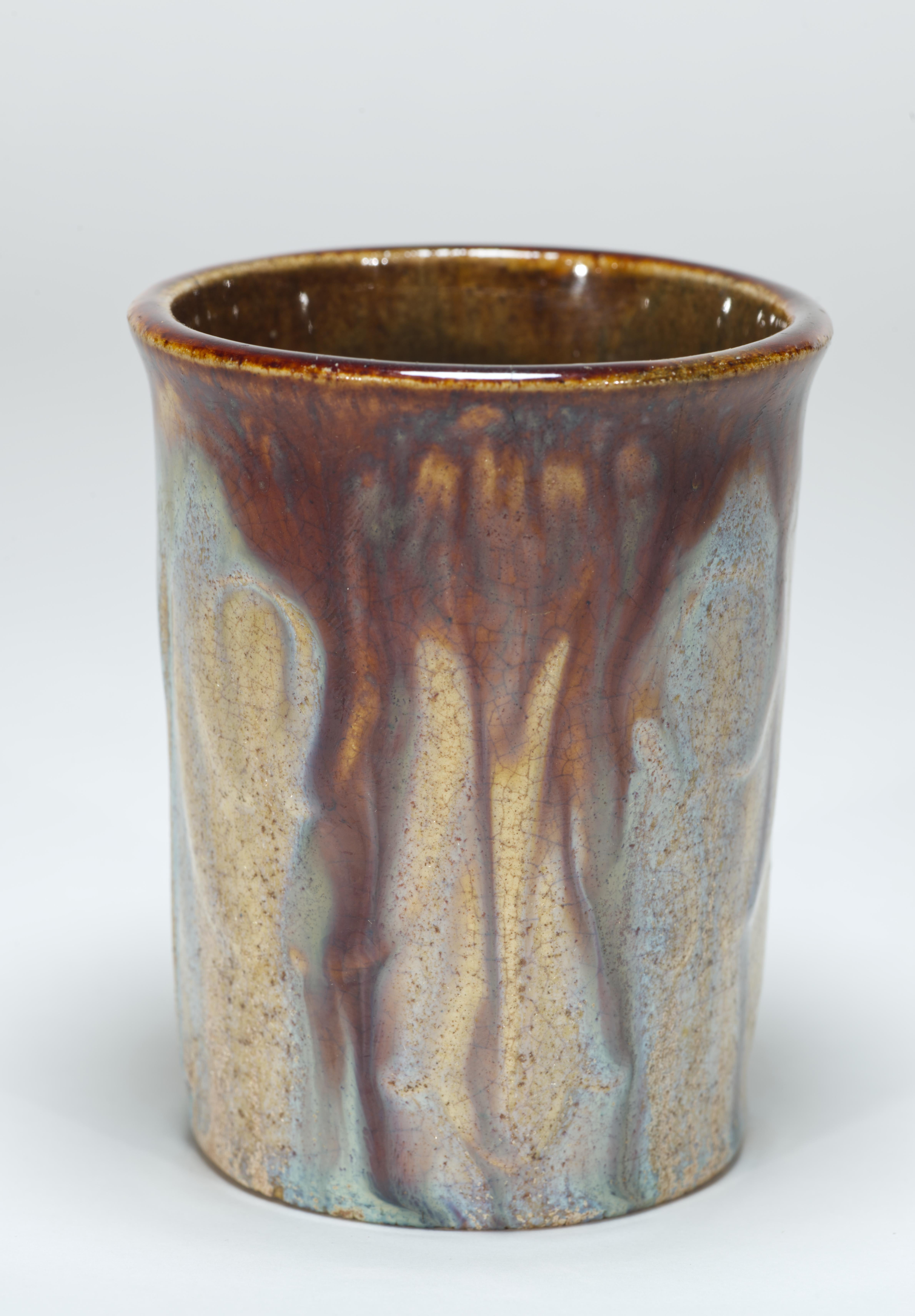 20th Century Rare Art Nouveau AMC Wasmuel Set of Faience Pitcher and 6 Glasses, Belguim For Sale