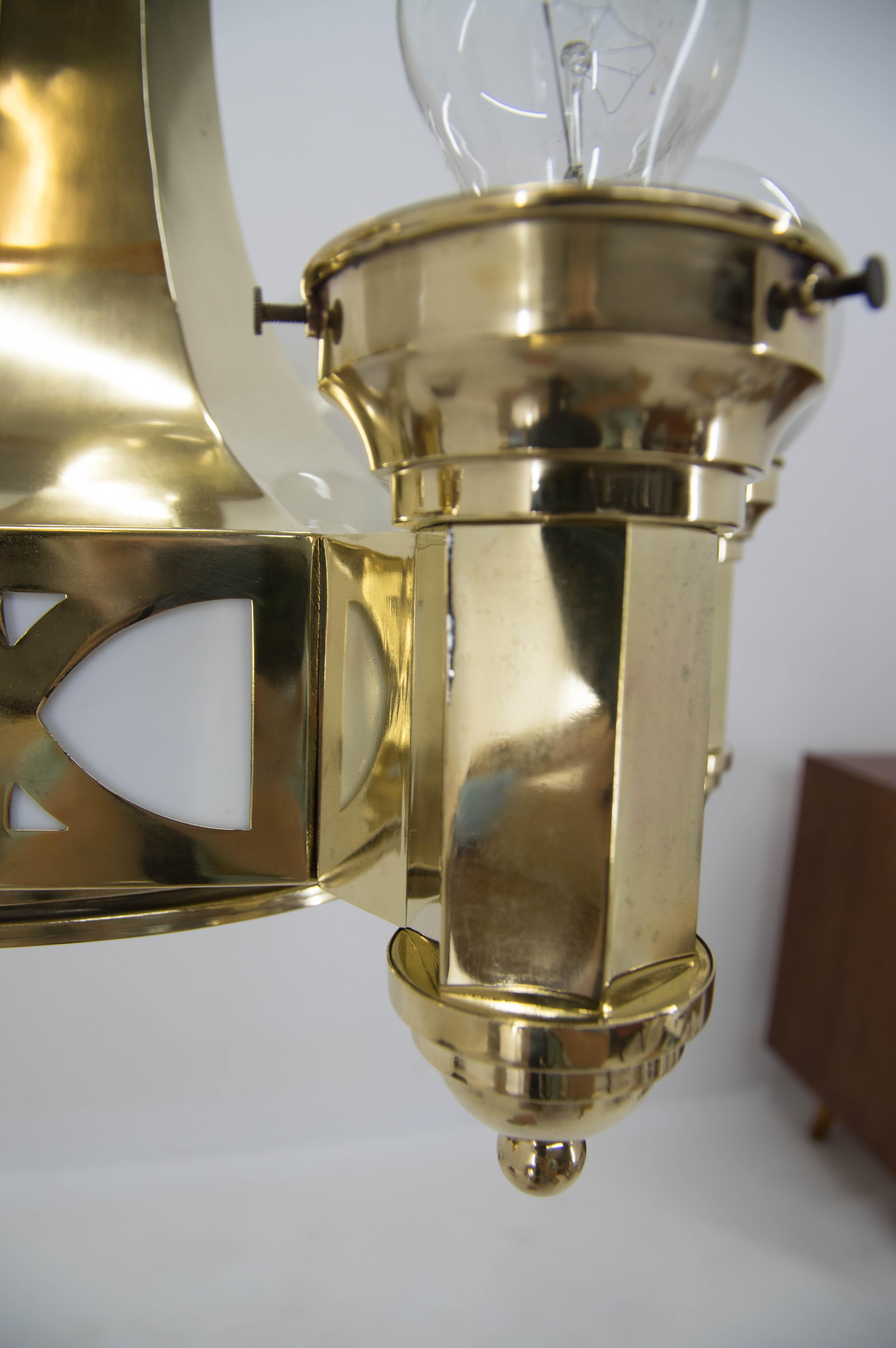 Rare Art Nouveau Chandelier by Emil Kralik for Vulkania, 1920s 11