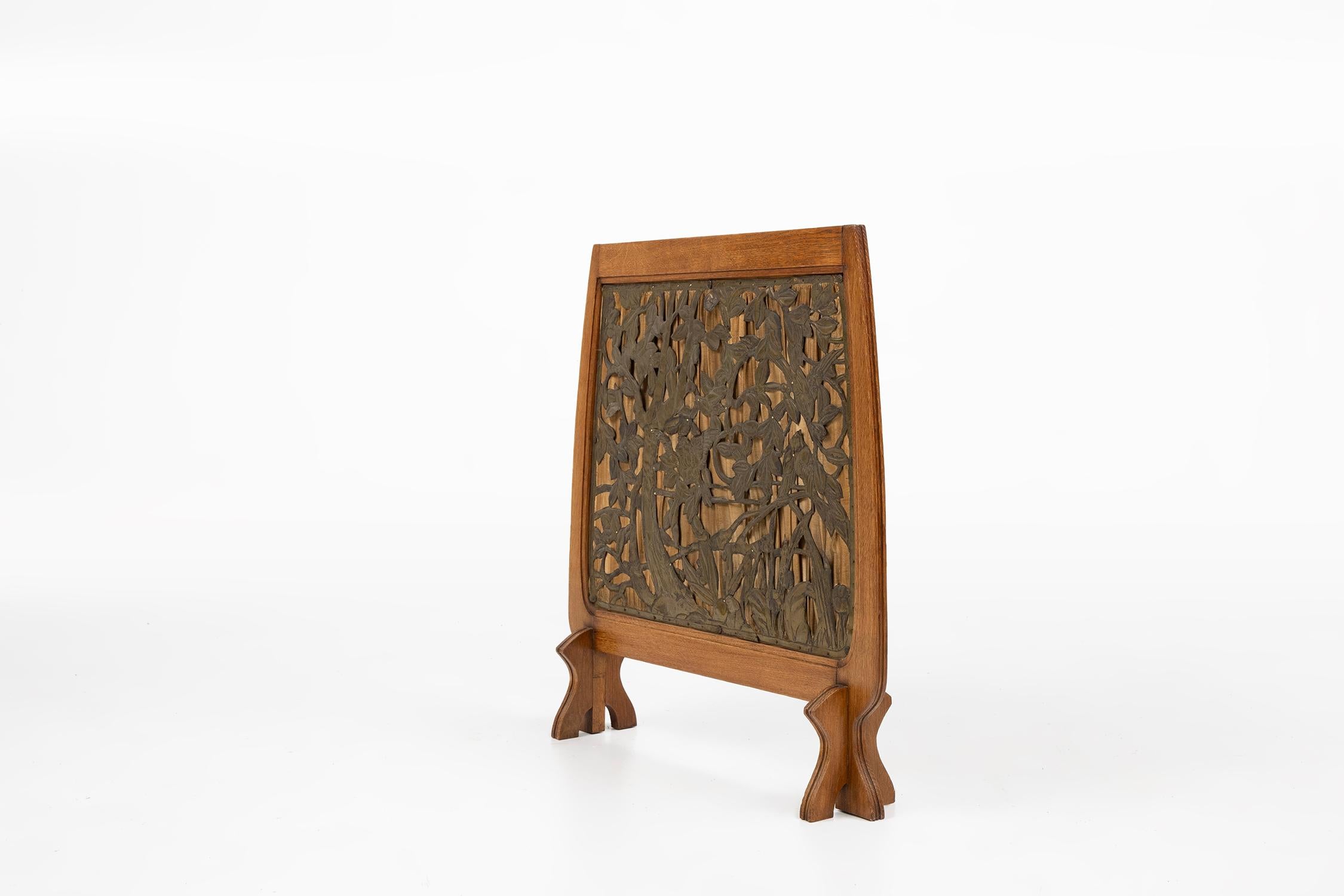 Rara pantalla de chimenea Art Nouveau, Francia ca. 1910 Art Decó en venta