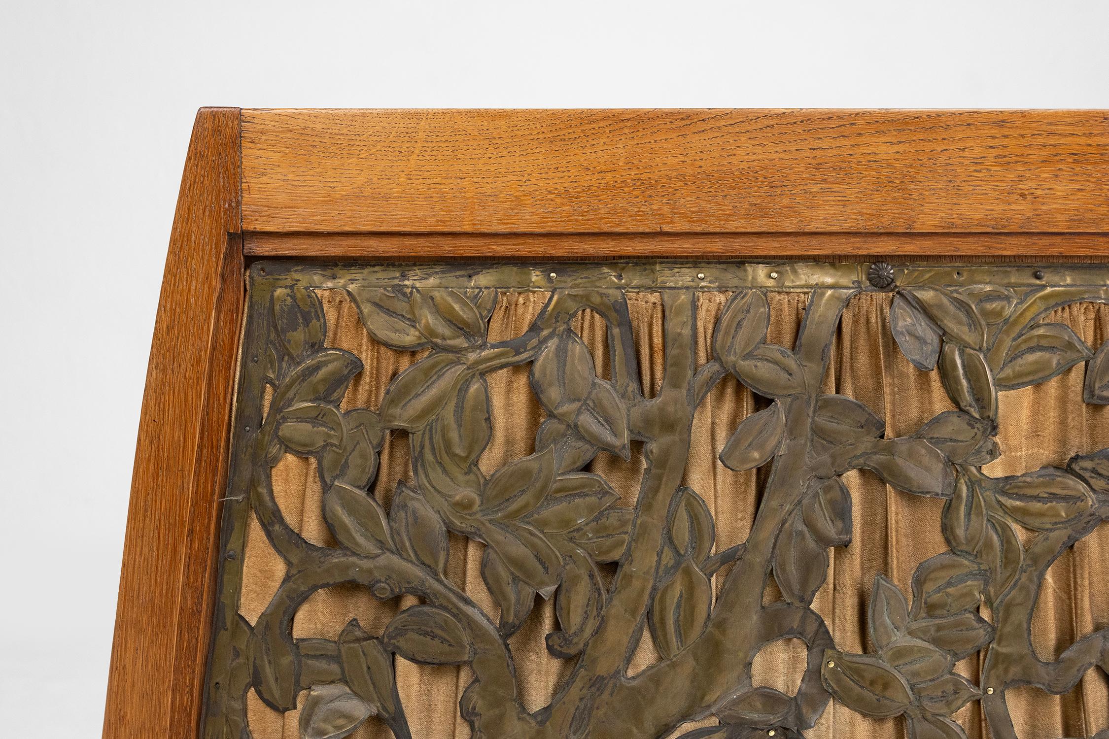 Rara pantalla de chimenea Art Nouveau, Francia ca. 1910 en Bueno estado para la venta en Meulebeke, BE