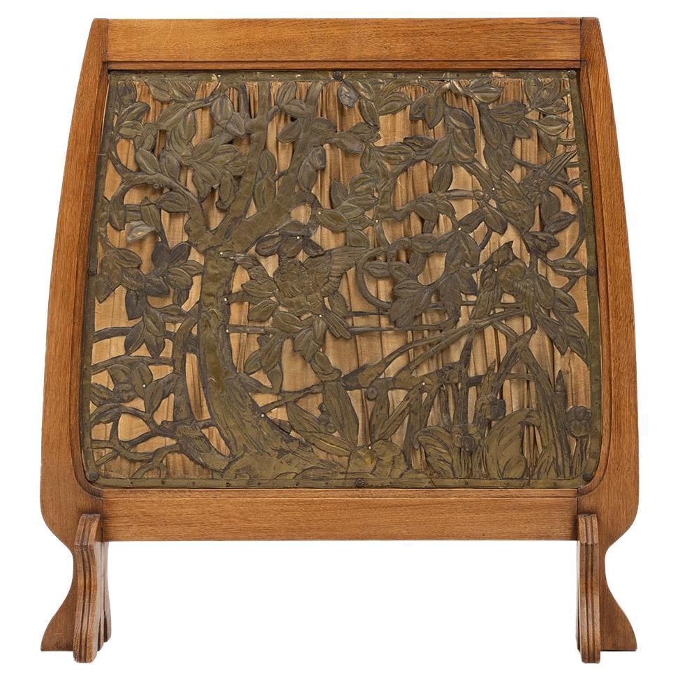 Rare Art Nouveau fireplace screen, France ca. 1910
