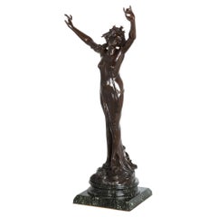 Rare Art Nouveau French Bronze Sculpture “Ariadne” by Georges Flamand