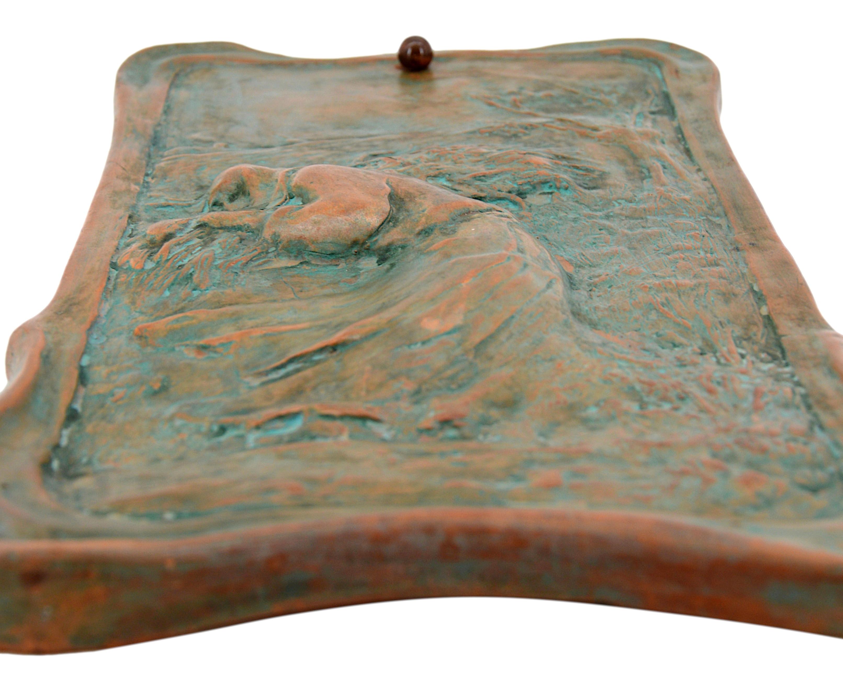 Francese Rara placca da parete in terracotta Art Nouveau, inizio XX secolo in vendita