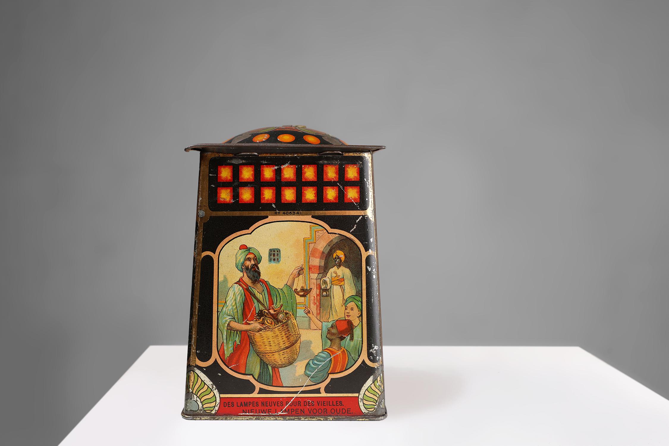 Rara caja tinnen Art Nouveau de De Beuckerlaer, Bélgica ca. 1900 Art Decó en venta