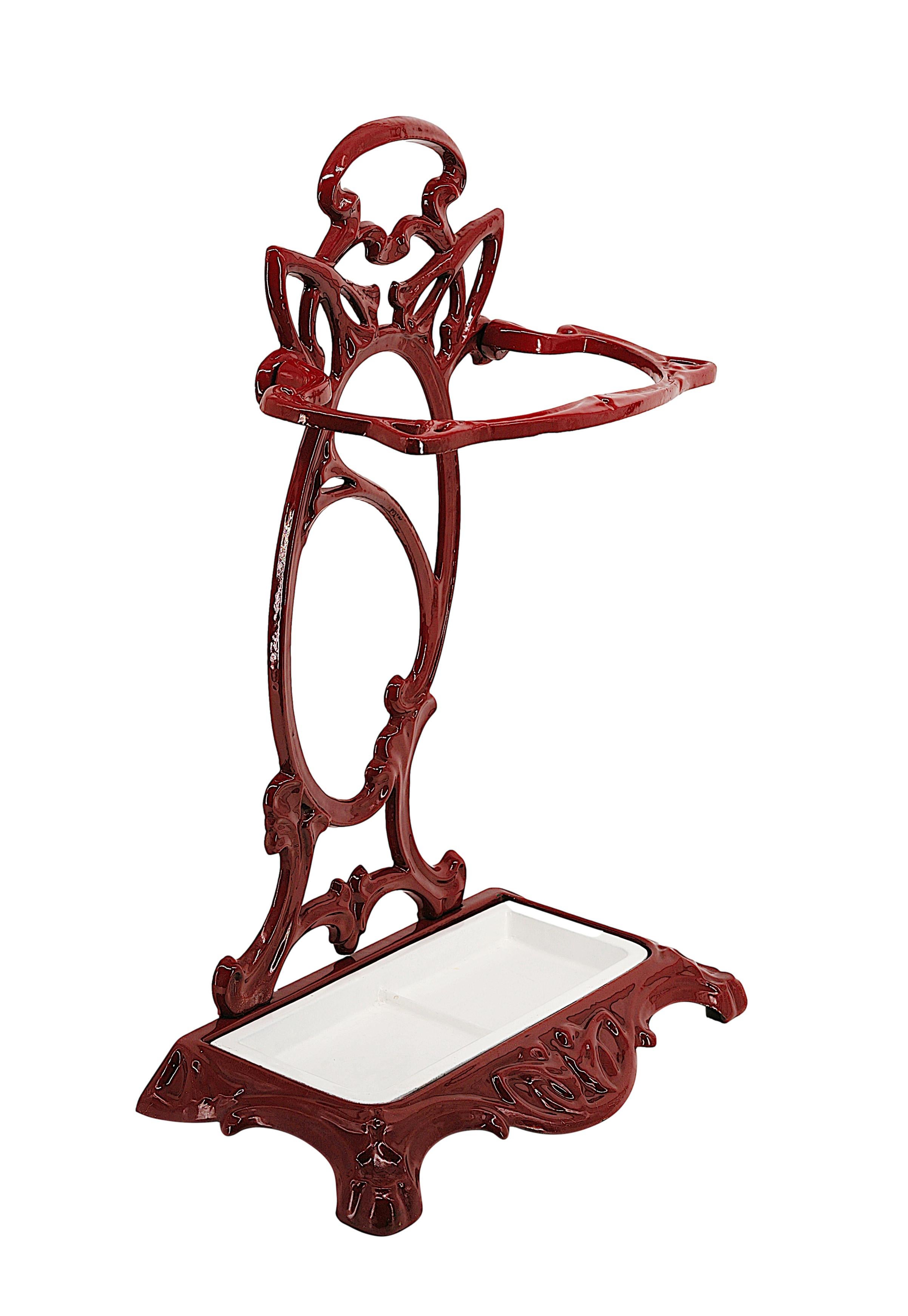 Iron Rare Art Nouveau Umbrella Stand, 1900 For Sale