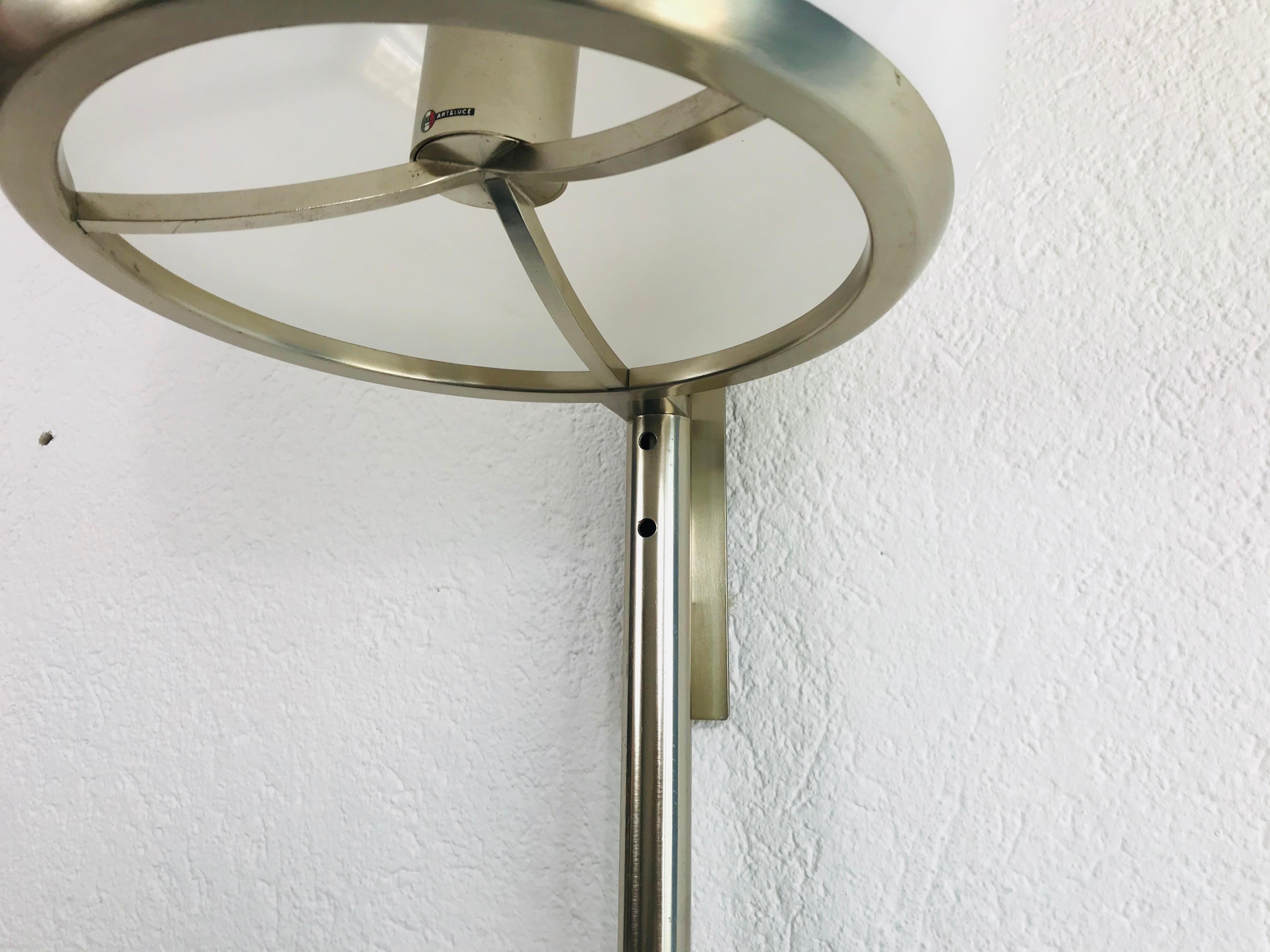 Rare Arteluce Chrome and Perspex Wall Lamp, Italy, 1970s For Sale 3