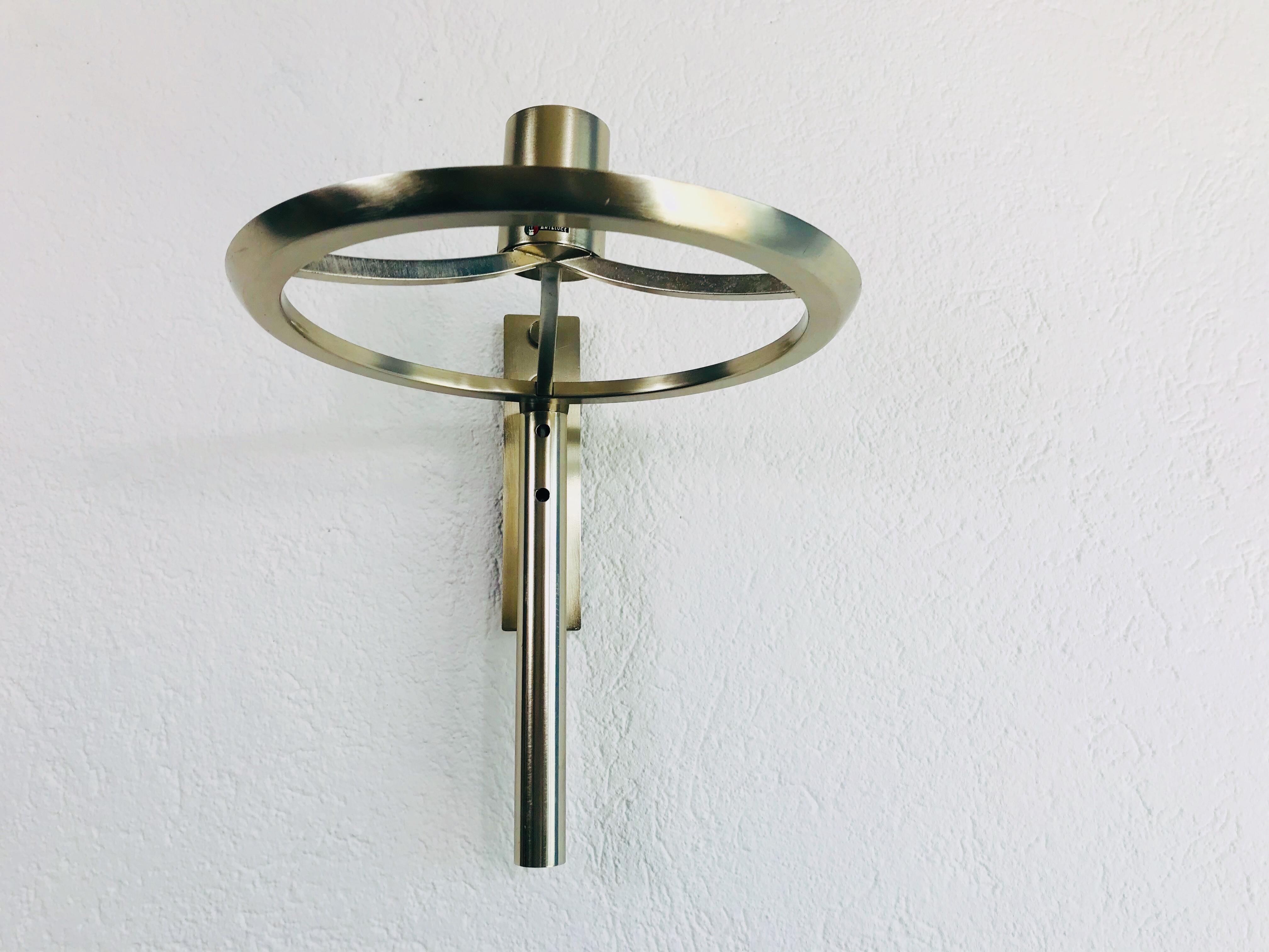 Rare Arteluce Chrome and Perspex Wall Lamp, Italy, 1970s For Sale 6