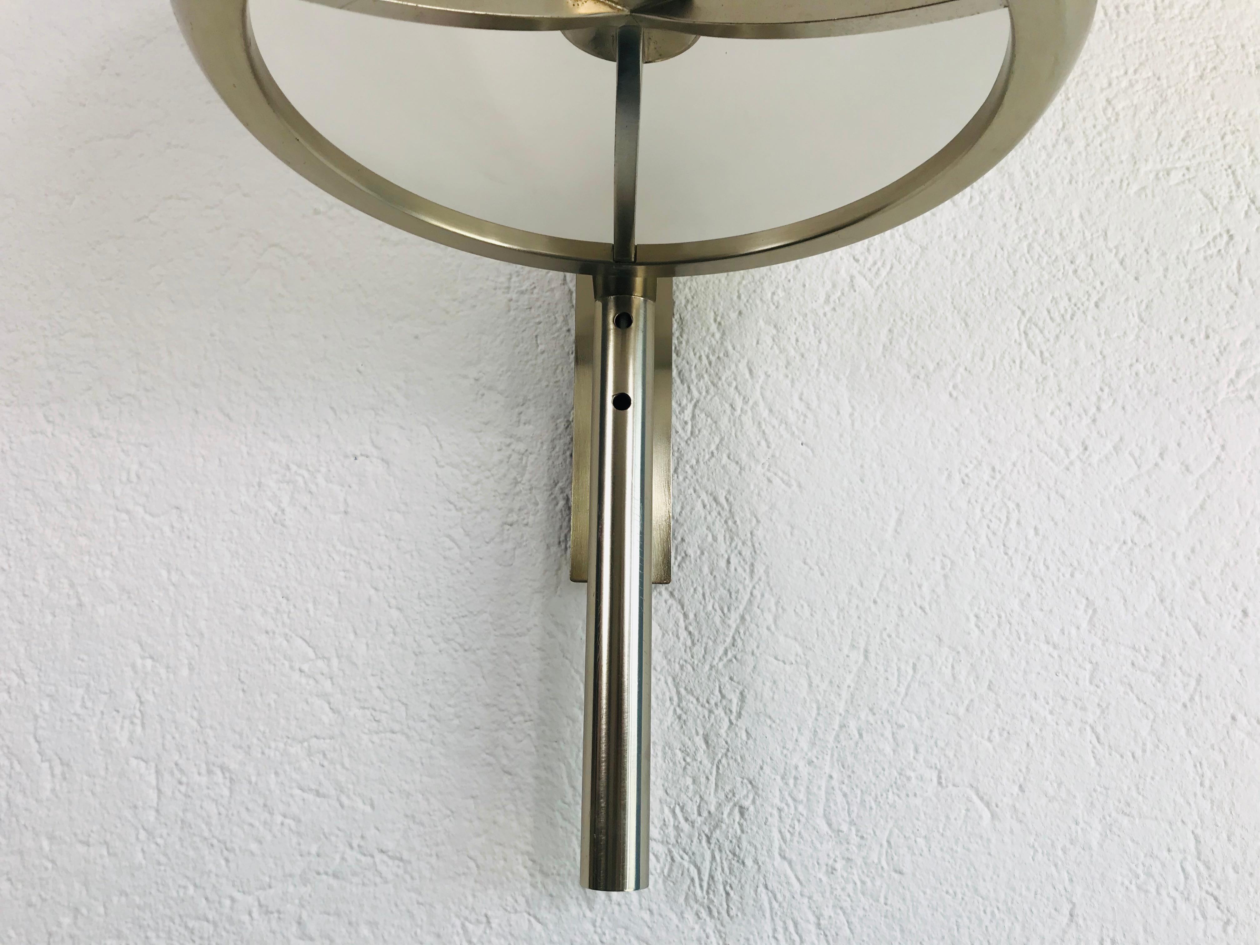 Aluminum Rare Arteluce Chrome and Perspex Wall Lamp, Italy, 1970s For Sale