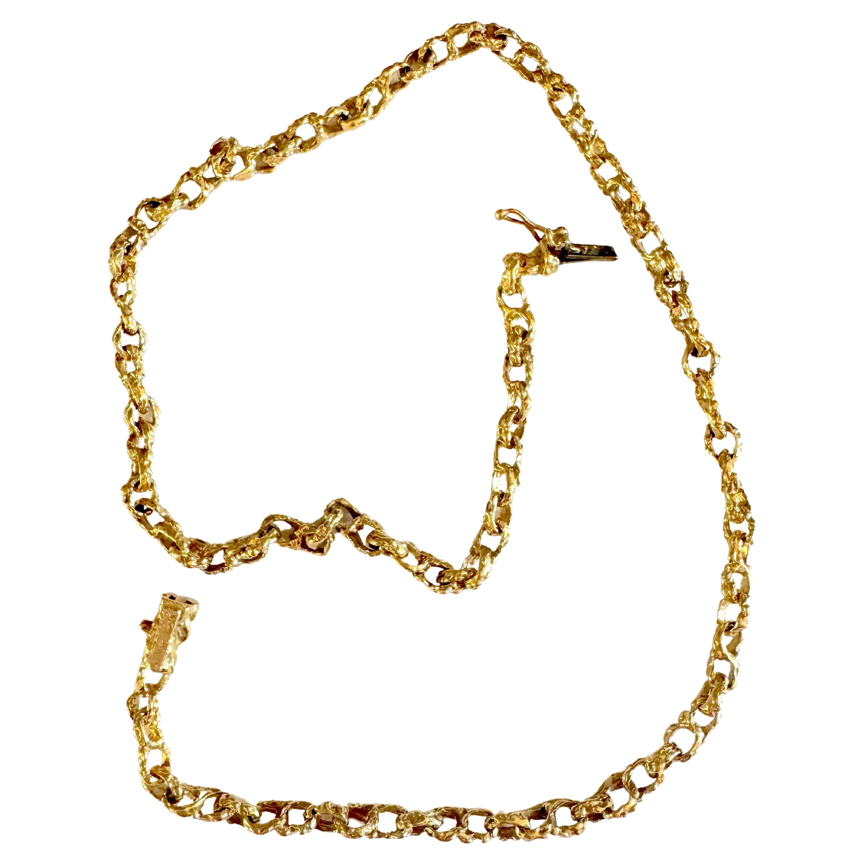 Rare Arthur King 18k Gold Chain Necklace in vendita