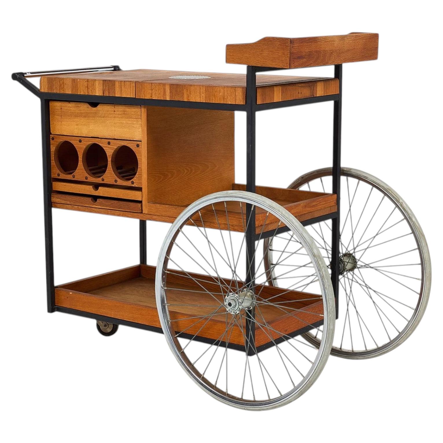 Rare Arthur Umanoff Bar Serving Cart, 1970s
