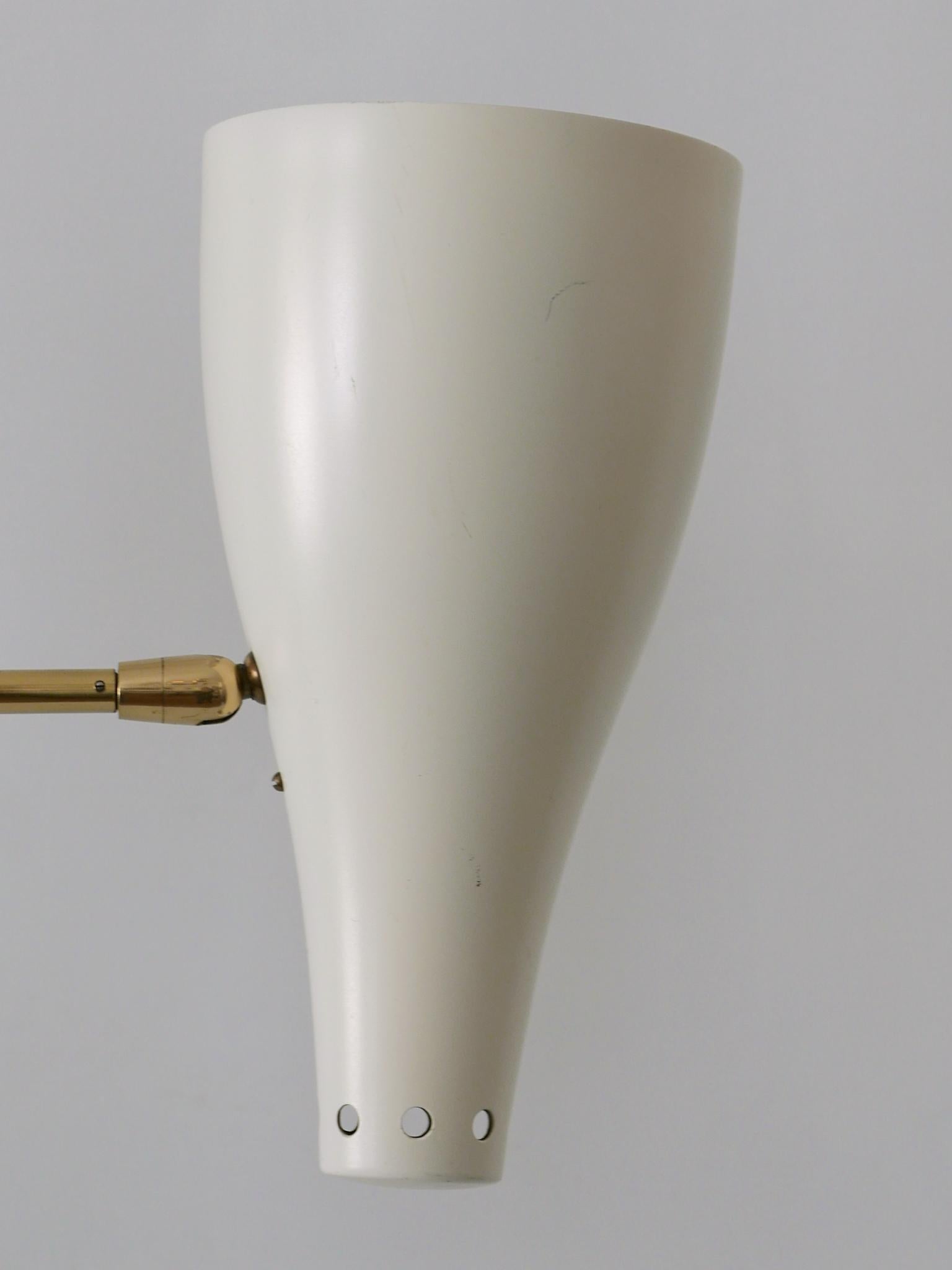 Rare Articulated Mid-Century Modern Two-Armed Sputnik Pendant Lamp Austria 1950s For Sale 4