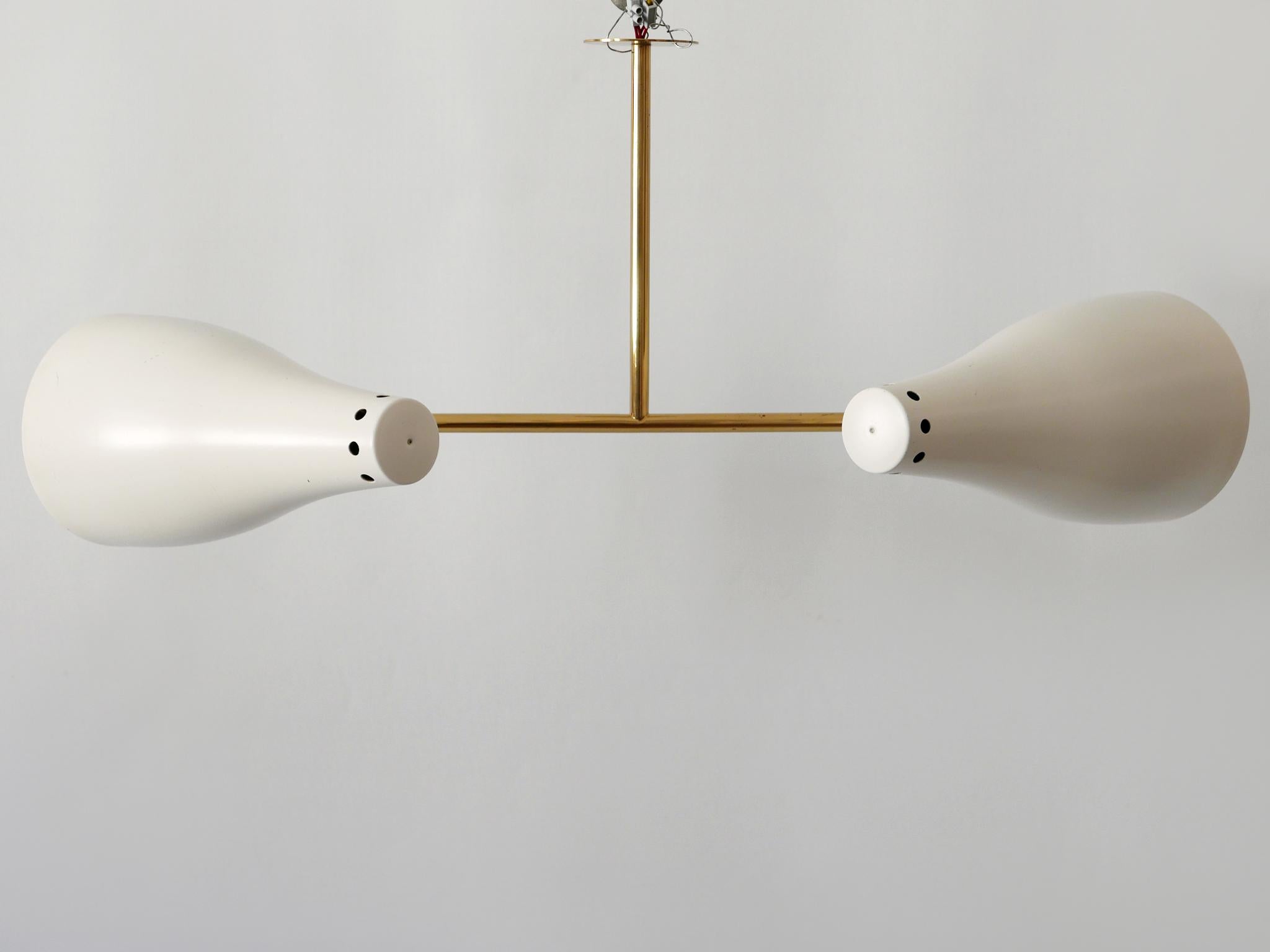 Rare Articulated Mid-Century Modern Two-Armed Sputnik Pendant Lamp Austria 1950s For Sale 8