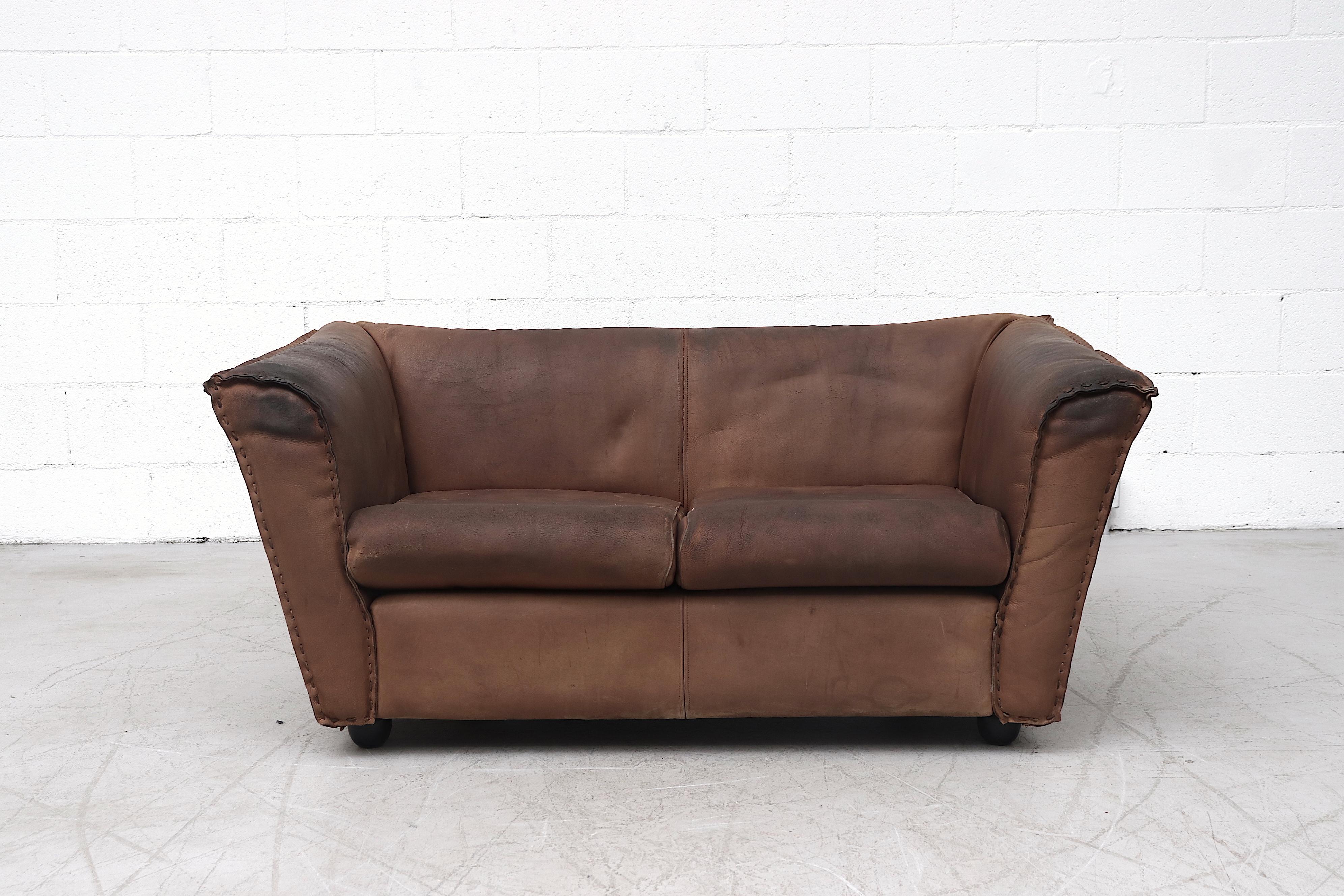 Rare Artifort Leather Love Seat 8