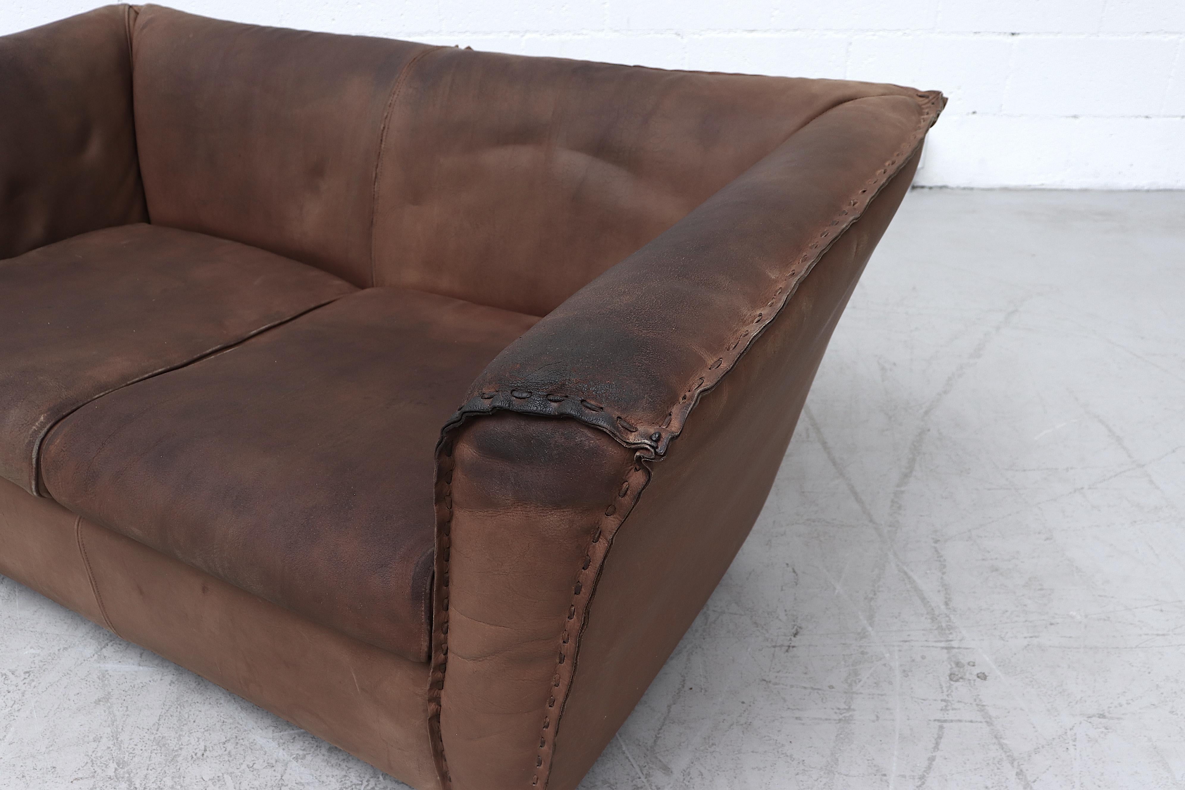Rare Artifort Leather Love Seat 1