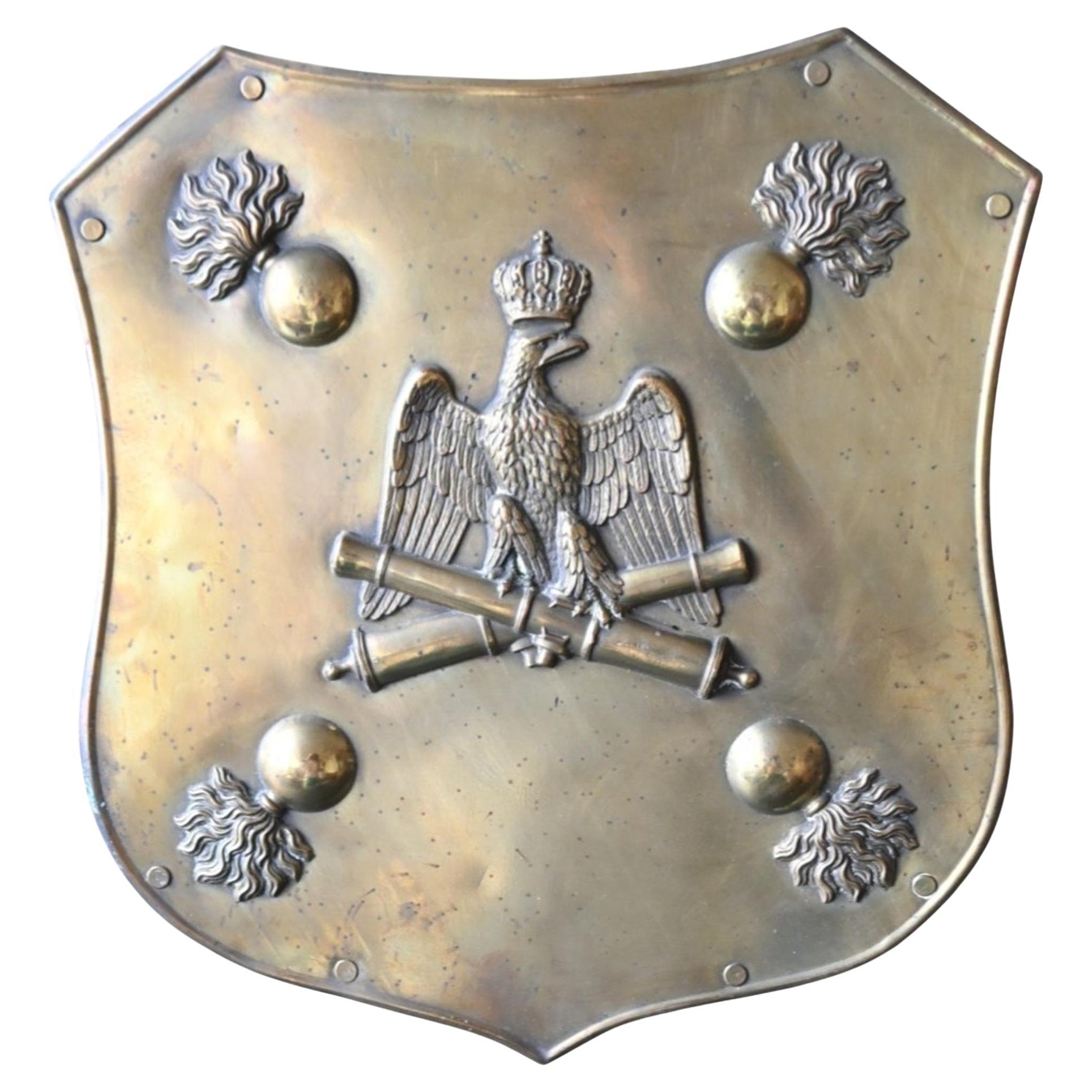 Rare plaque d'artillerie du Premier Empire Aigle impérial et canons croisés, 1804-1815 en vente